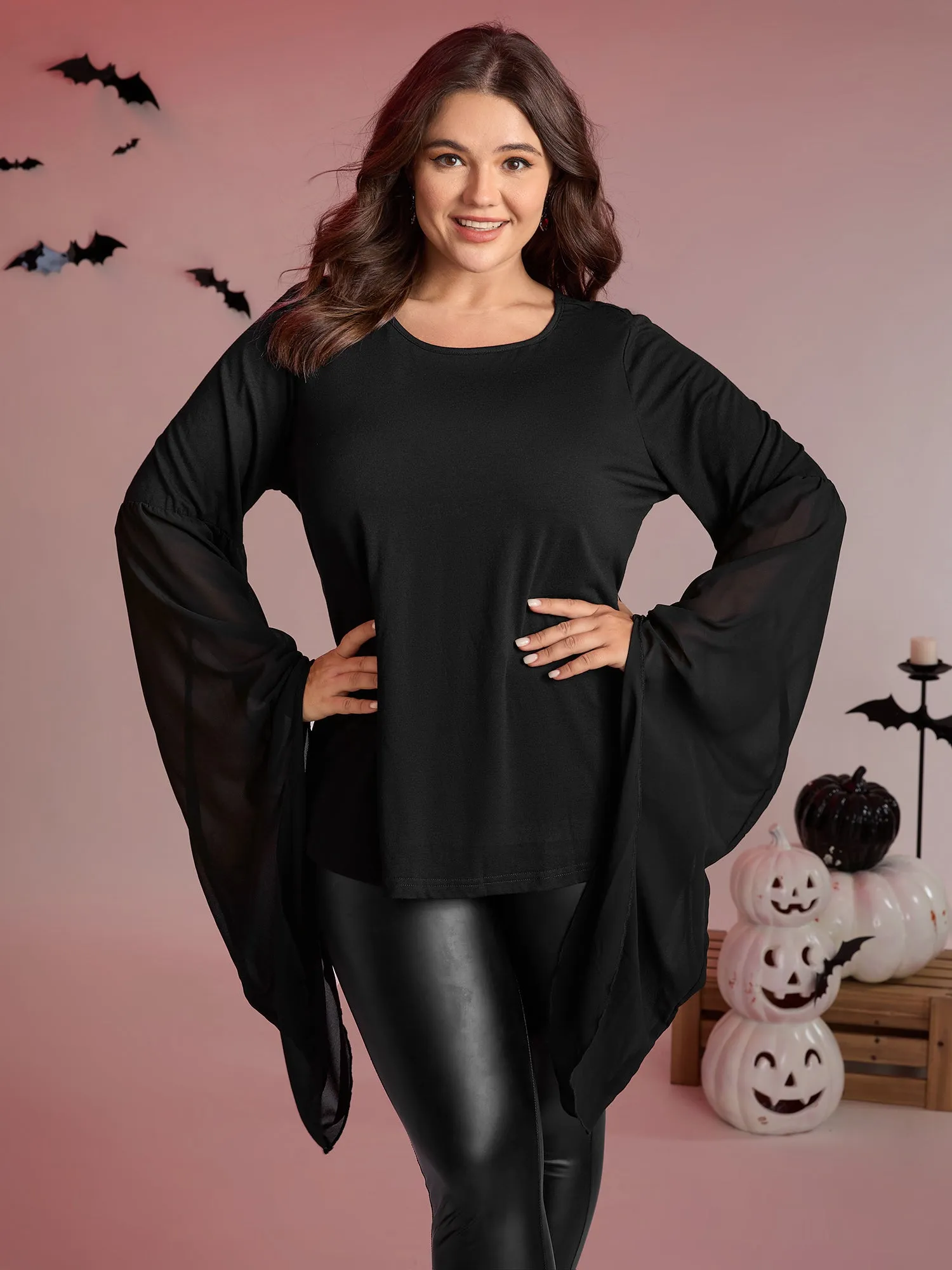 Bat Wings Round Sleeve Relaxed Fit Top sold by Bloomchic