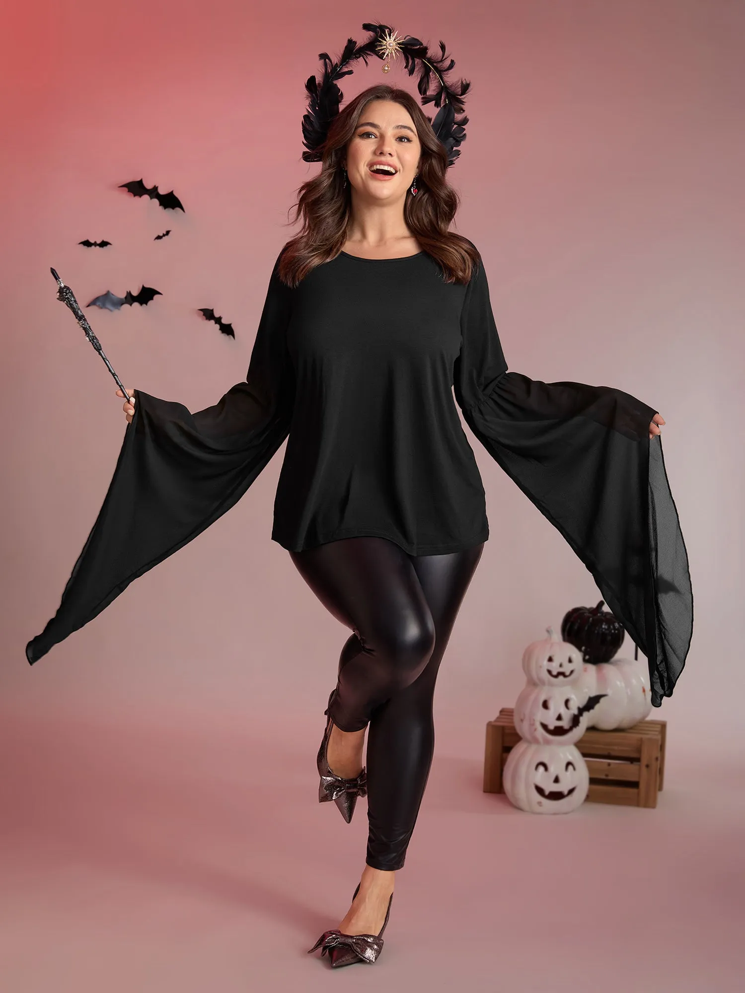 Bat Wings Round Sleeve Relaxed Fit Top sold by Bloomchic product image thumbnail 4