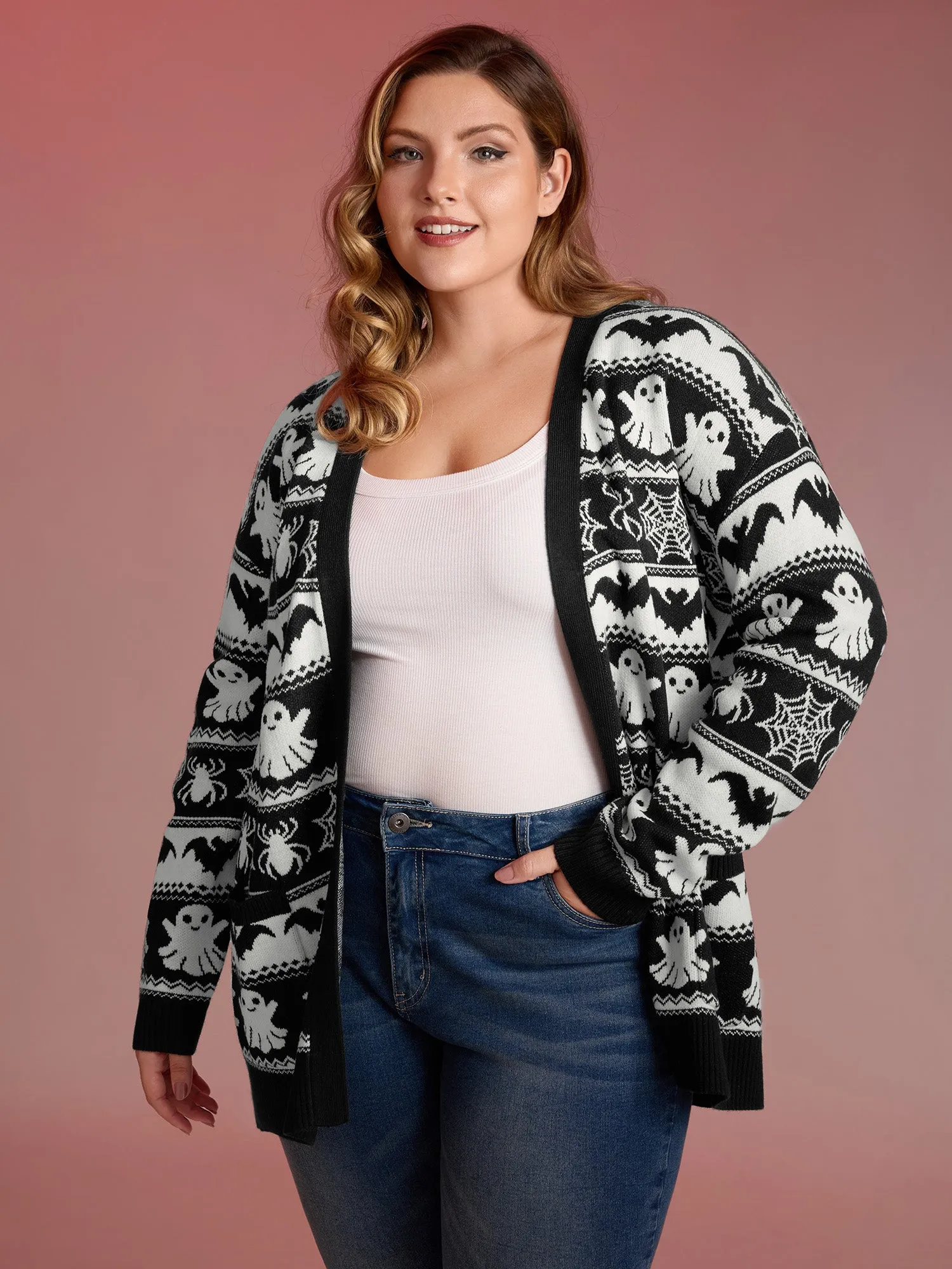 Halloween Elements Jacquard Knit Cardigan sold by Bloomchic product image thumbnail 2