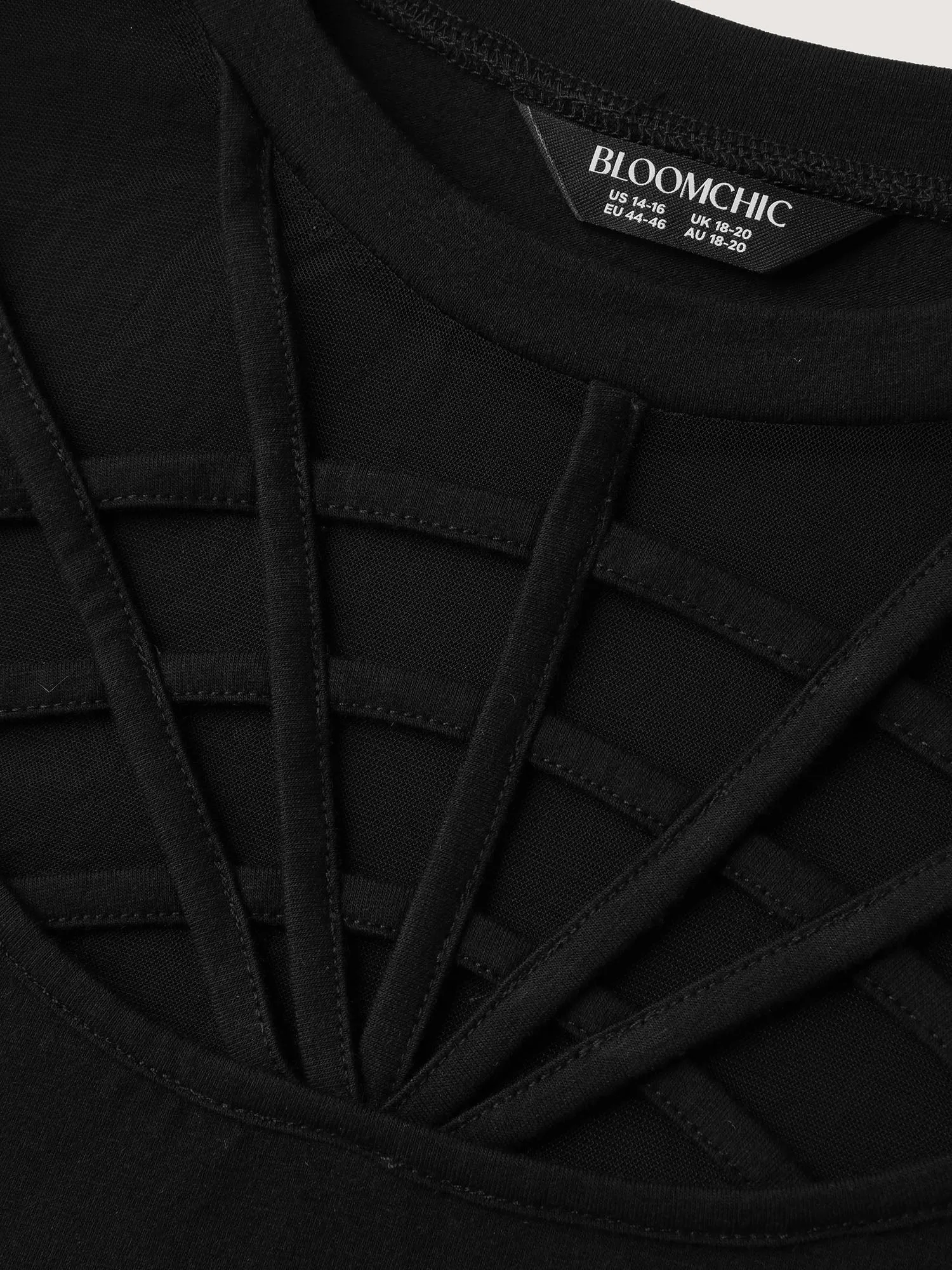 Spiderweb Cut-Out Neckline Fitted T-Shirt sold by Bloomchic product image thumbnail 5