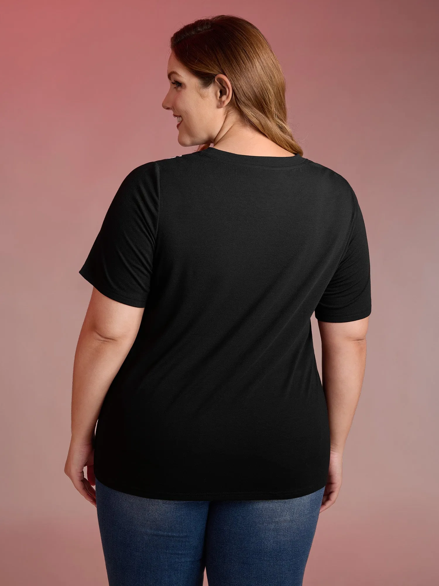 Haunted Skeleton Hand Embroidery T-Shirt sold by Bloomchic product image thumbnail 4