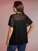 Sheer Neckline Tie Ruffled Sleeve T-Shirt sold by Bloomchic