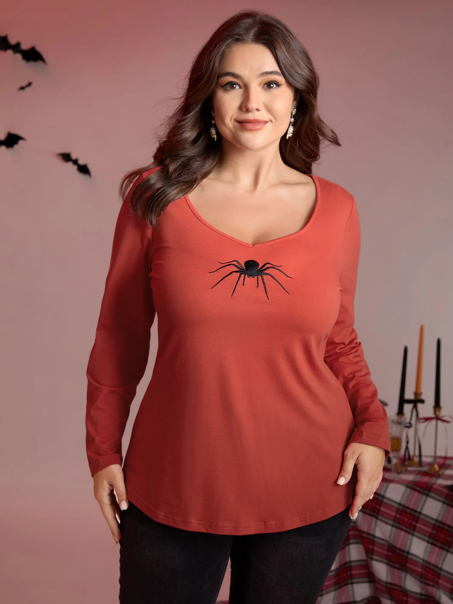Supersoft Spider Embroidery T-Shirt sold by Bloomchic product image thumbnail 2