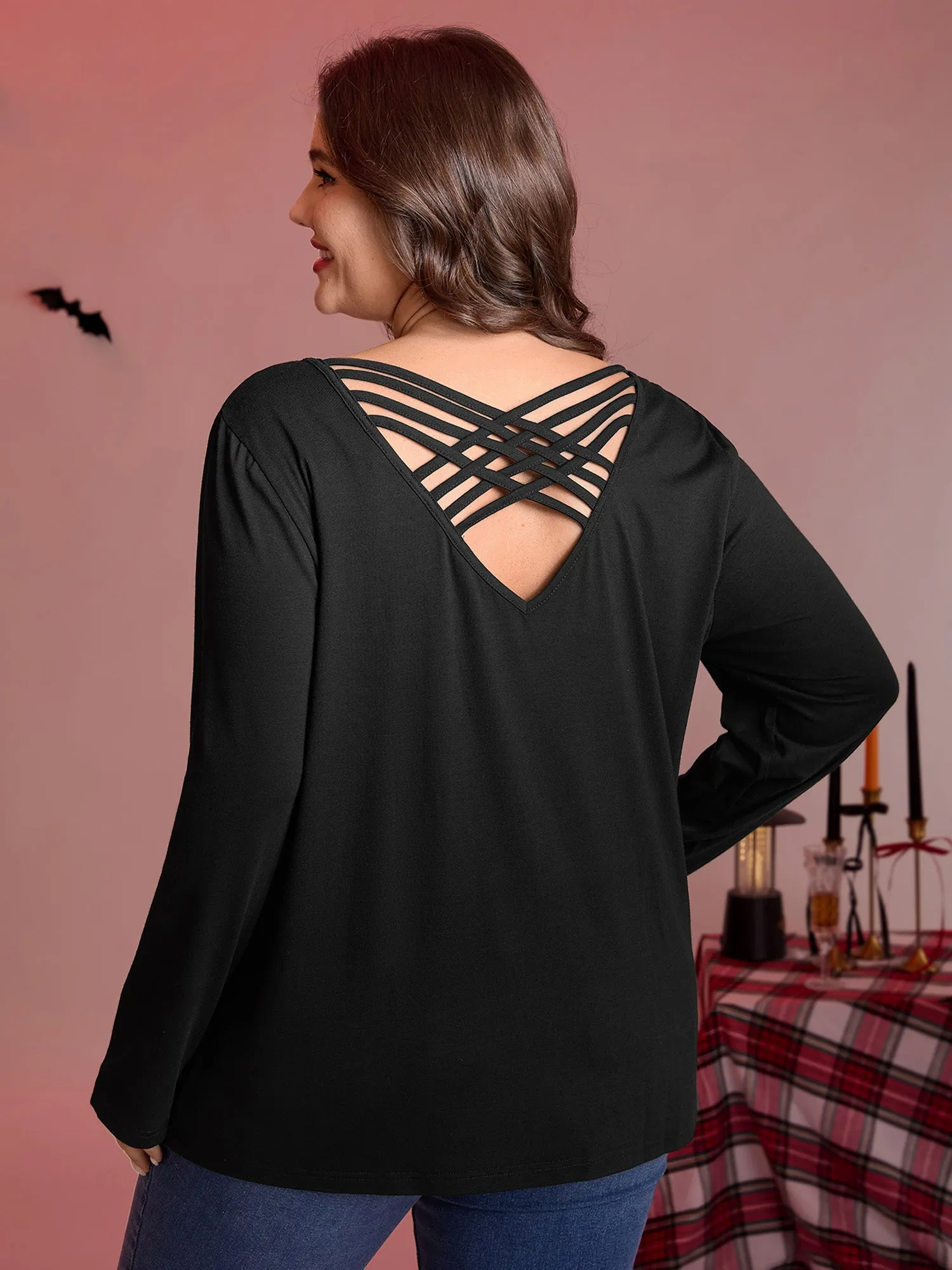 Supersoft Backless Cross-Tie T-Shirt sold by Bloomchic product image thumbnail 4