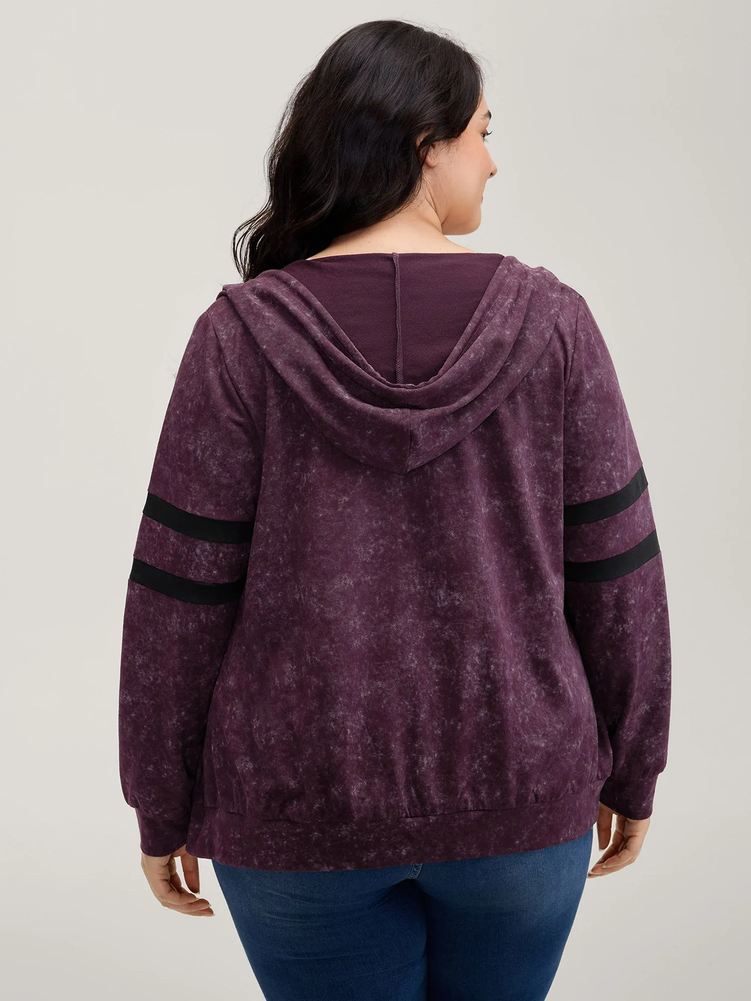 Stripe Sleeve Zipper-Front Pockets Jacket sold by Bloomchic product image thumbnail 4