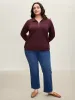 Half Zipper Adjustable Solid Sweatshirt sold by Bloomchic