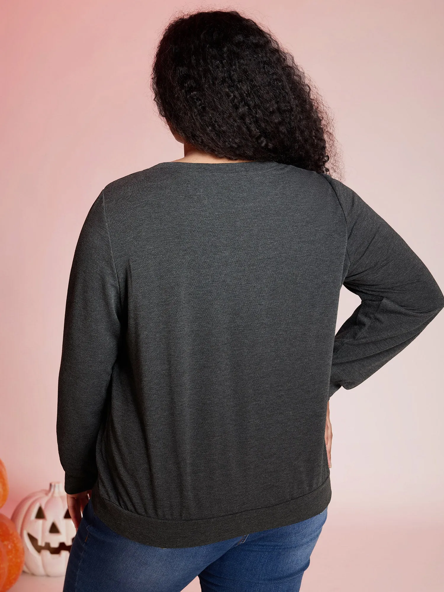 Spooky Midnight Halloween Print Sweatshirt sold by Bloomchic product image thumbnail 4