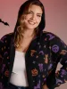 Halloween Party Print Hooded Pocket Cardigan sold by Bloomchic