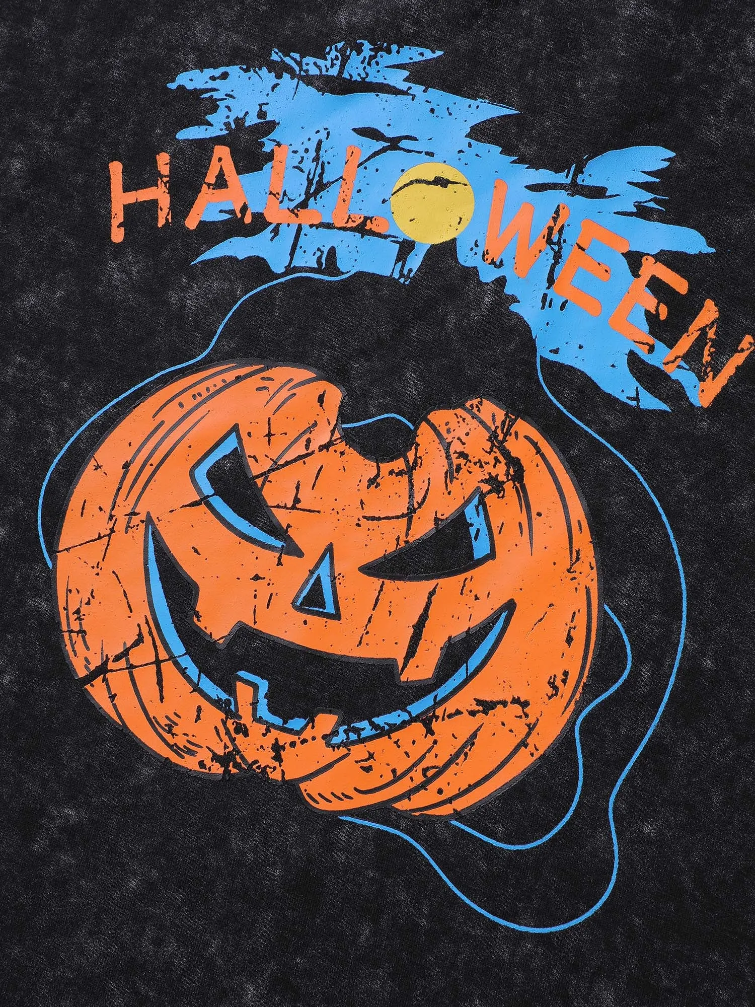 Creepy Pumpkin Motif Snowflake Effect Sweatshirt sold by Bloomchic product image thumbnail 5