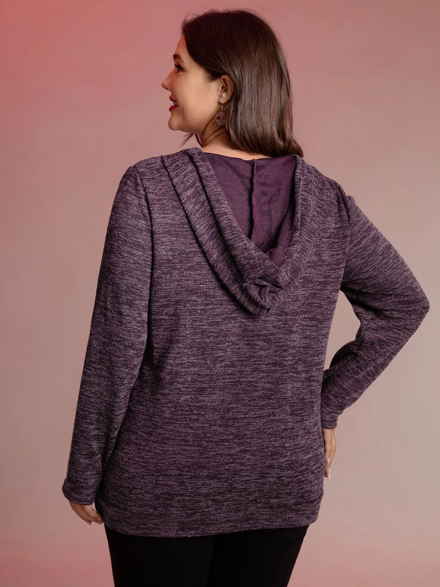 Heather Neck Cross-Tie Hoodie sold by Bloomchic product image thumbnail 4
