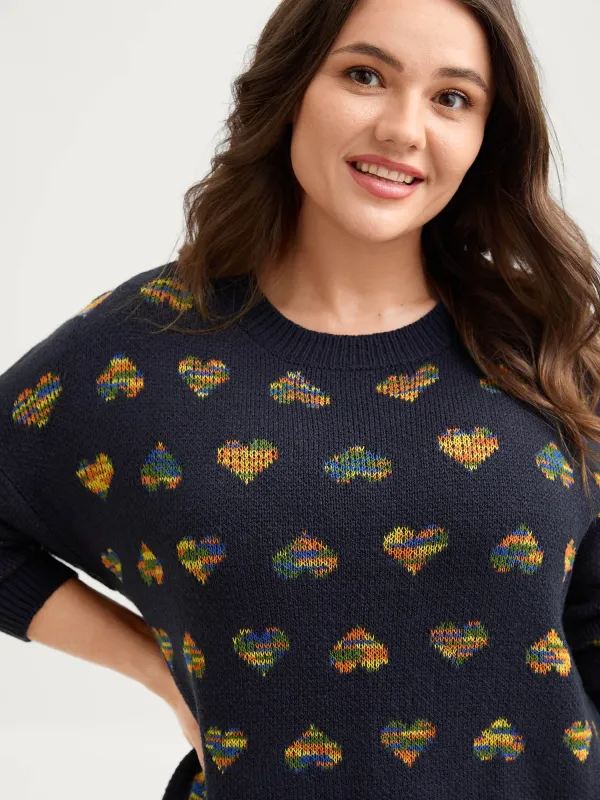 Happy Hearts Gradual Color Change Pullover sold by Bloomchic