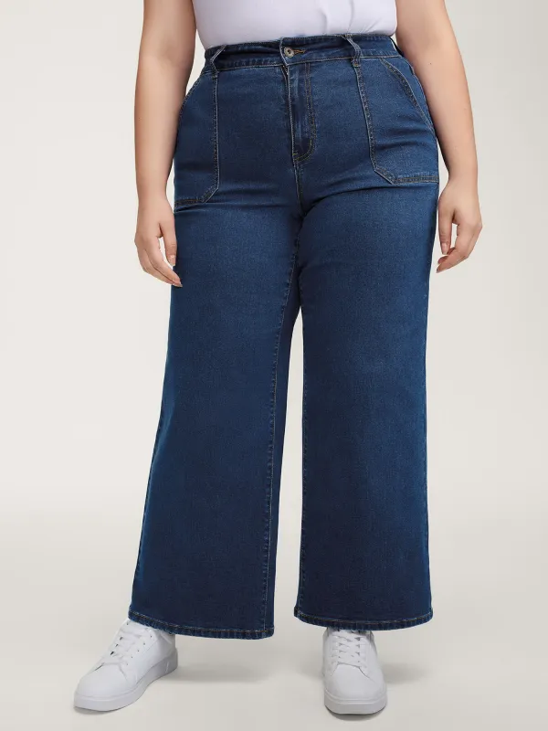 Side Pockets Wide-Leg Jeans sold by Bloomchic
