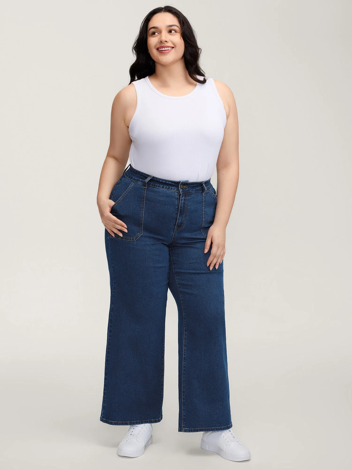 Side Pockets Wide-Leg Jeans sold by Bloomchic product image thumbnail 3