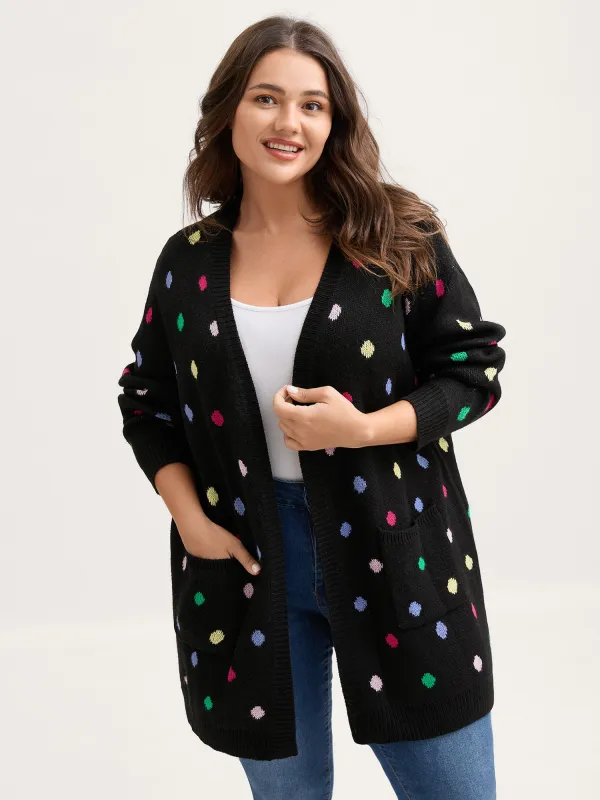 Colorful Polka Dots Pockets Knit Cardigan sold by Bloomchic