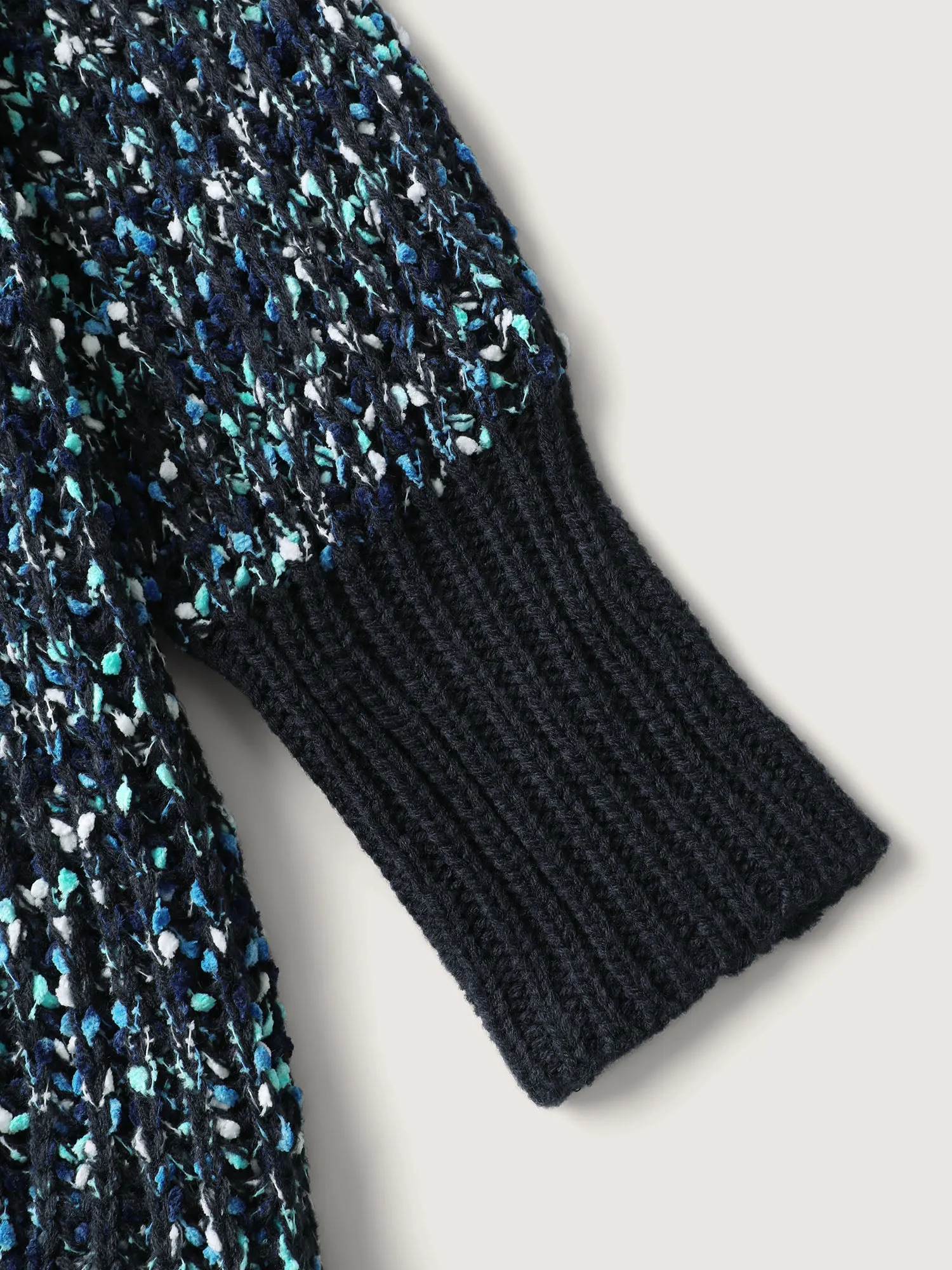 Abstract Textured Cuvy Hem Knit Cardigan sold by Bloomchic product image thumbnail 5