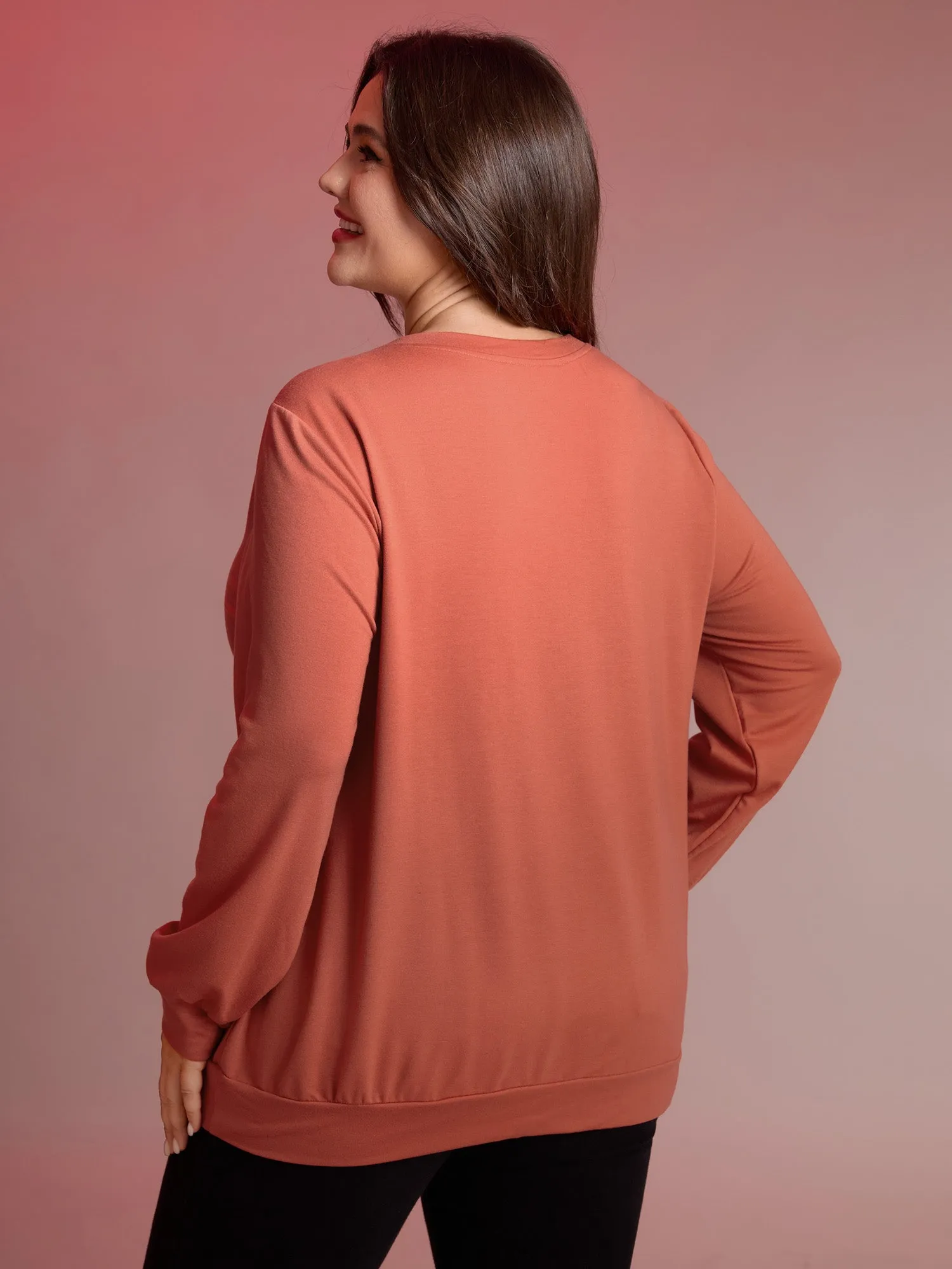 Supersoft Pumpkin Spice Sequin Embroidery Sweatshirt sold by Bloomchic product image thumbnail 4