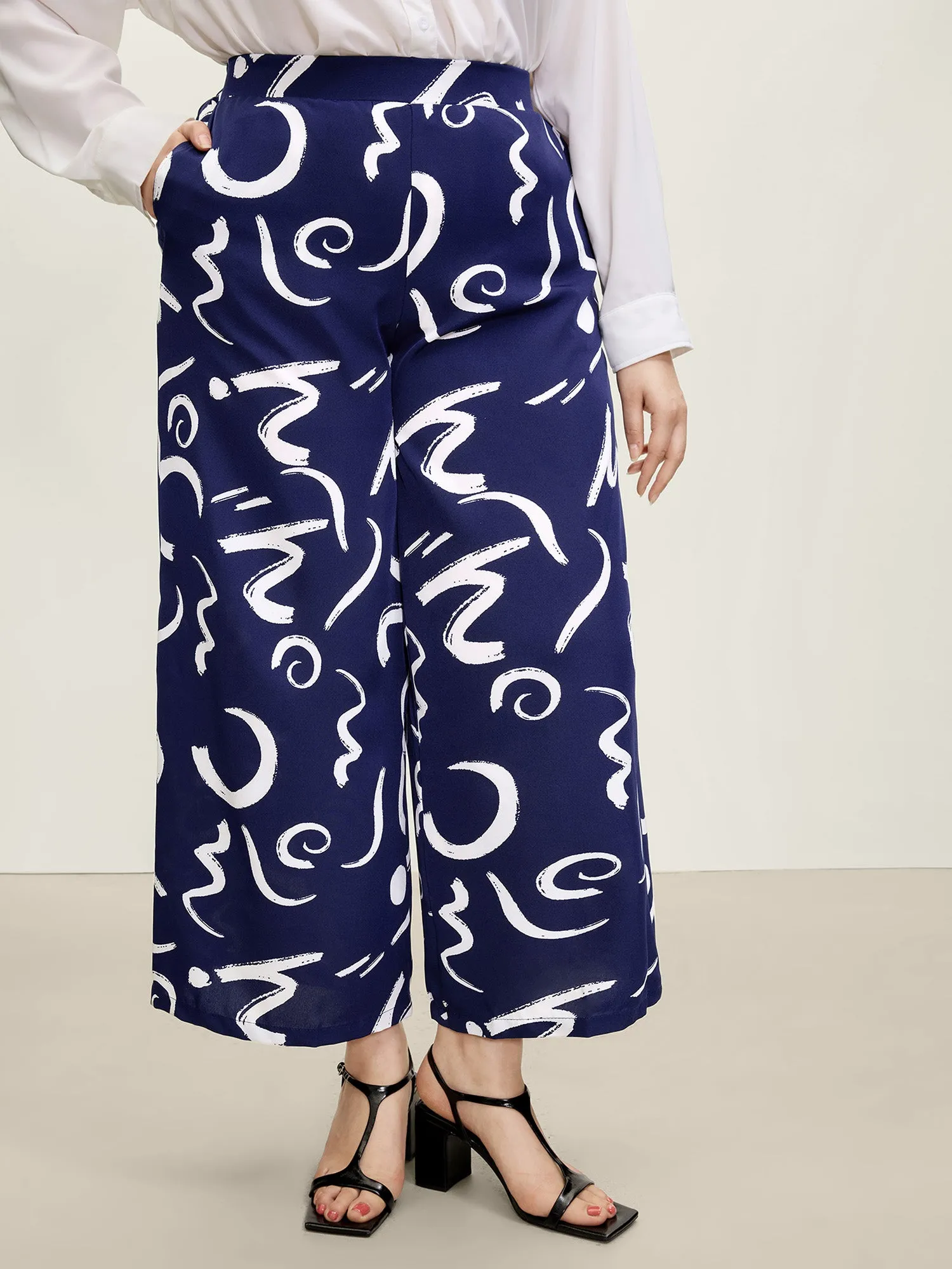 Geometric Print Wide-Leg Pants sold by Bloomchic product image thumbnail 2