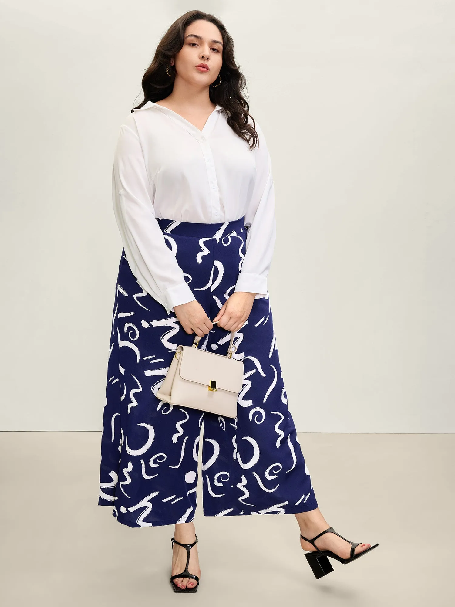 Geometric Print Wide-Leg Pants sold by Bloomchic product image thumbnail 3