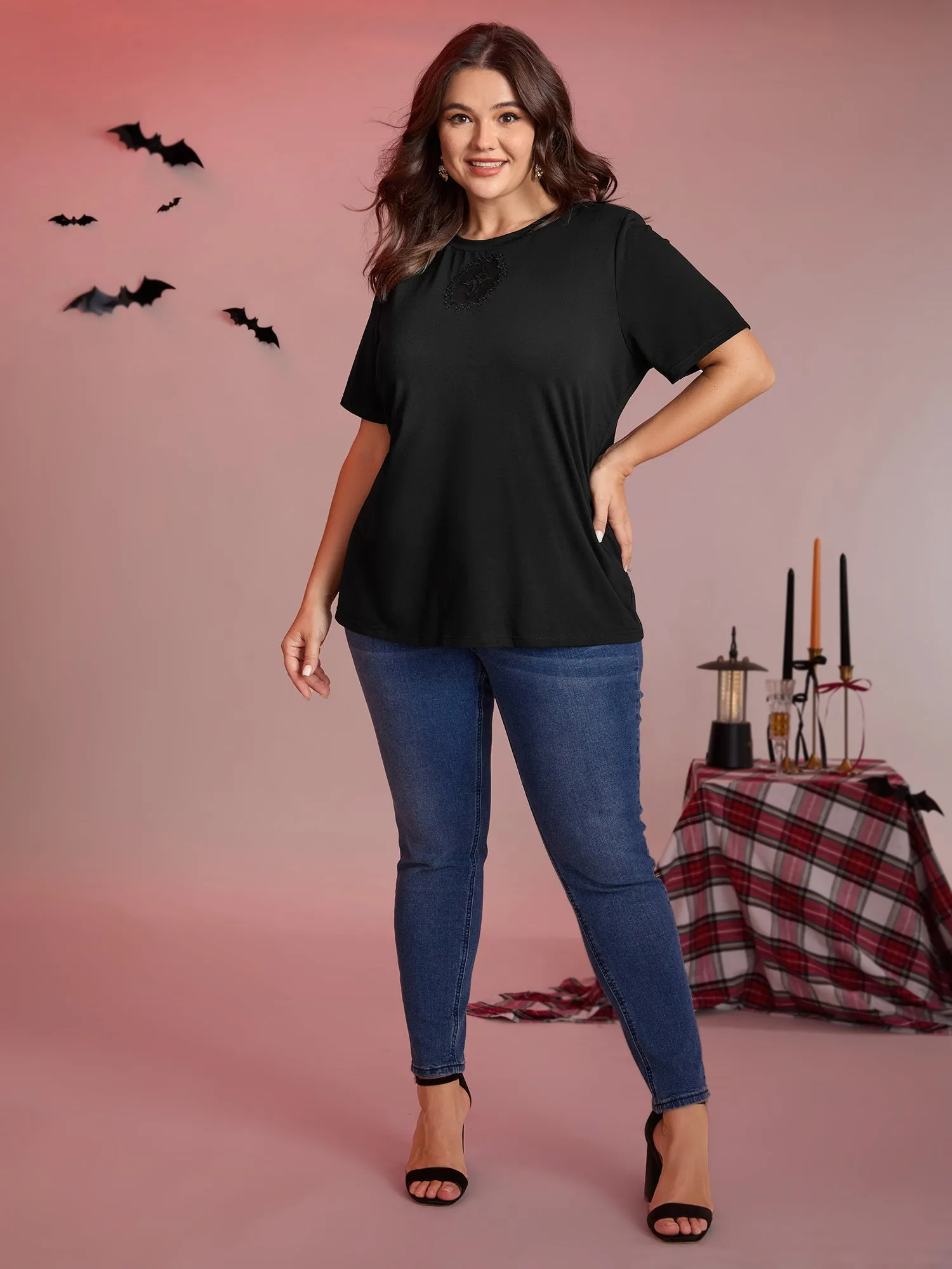 Tarot Card Pattern Lace Cut-Out Top sold by Bloomchic product image thumbnail 3