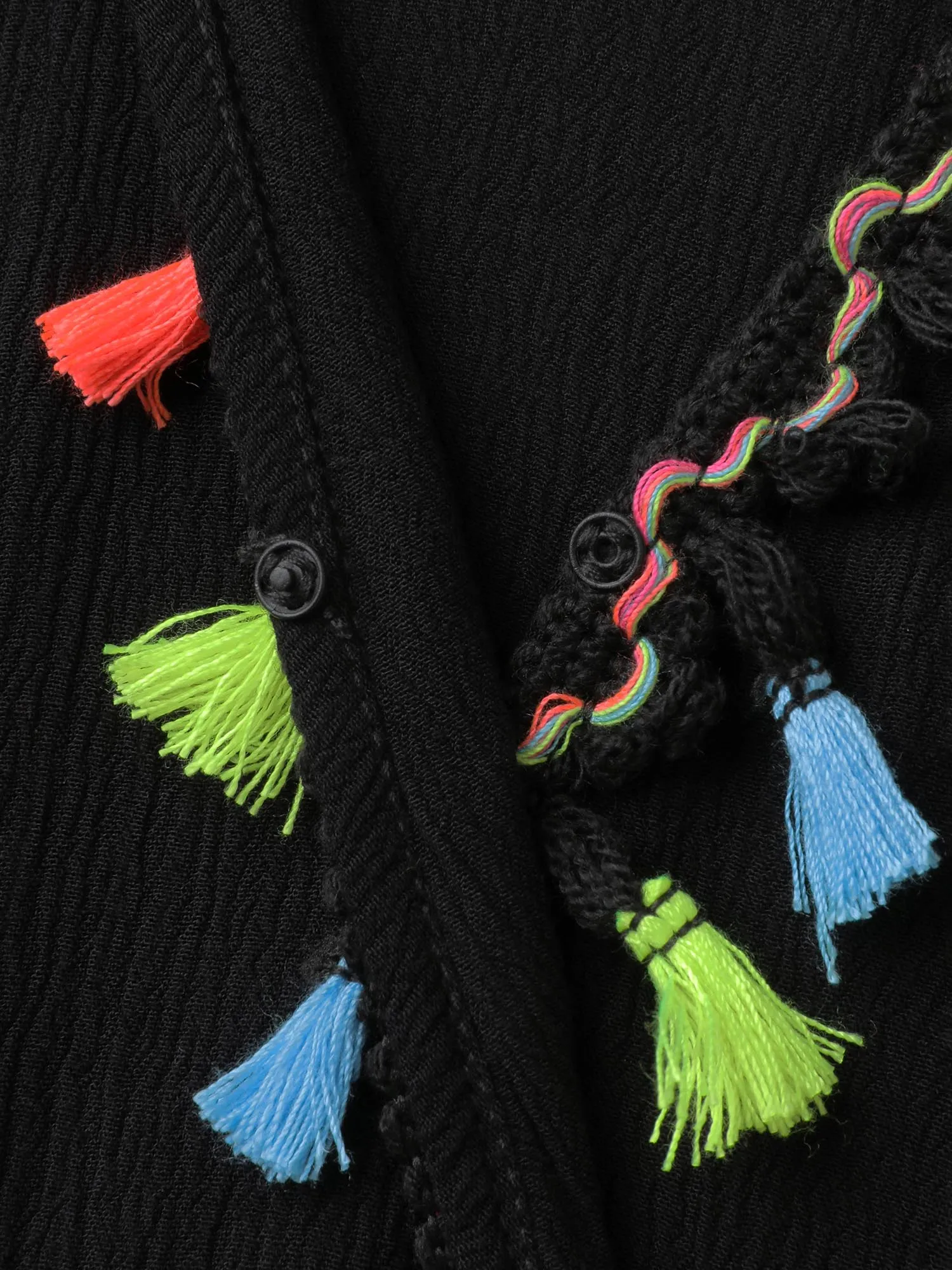 Floral Stretchy Embroidery Tassels Maxi Dress sold by Bloomchic product image thumbnail 5