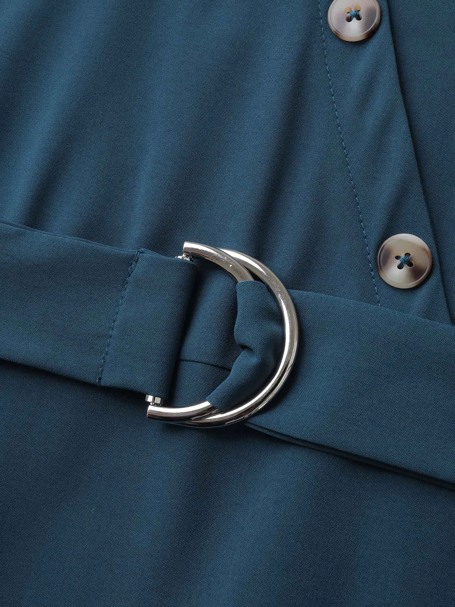 Wrap Style Button Detail Belted Midi Dress sold by Bloomchic product image thumbnail 5