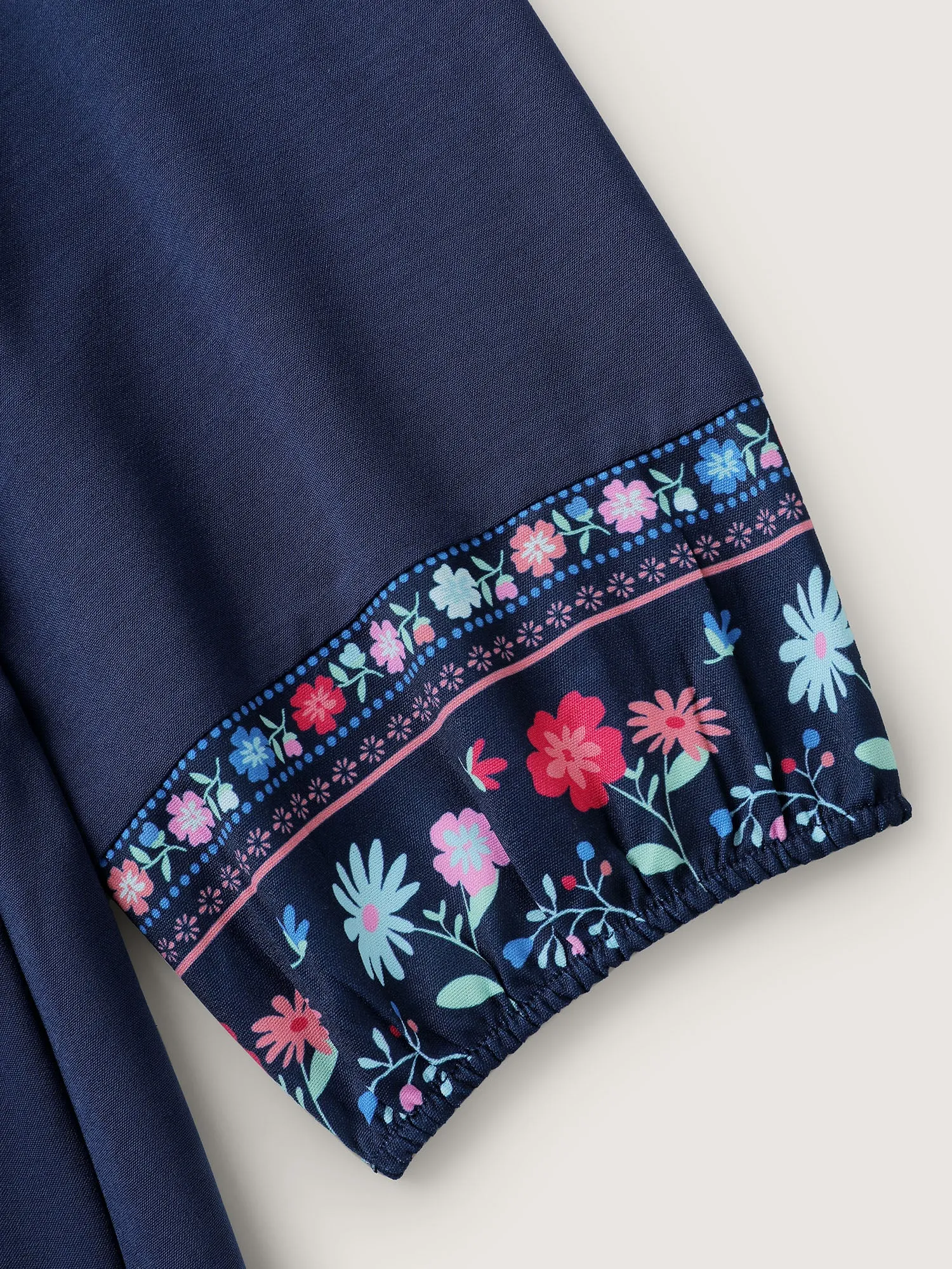 Floral Pattern Stretchy Waist Notched Maxi Dress sold by Bloomchic product image thumbnail 5
