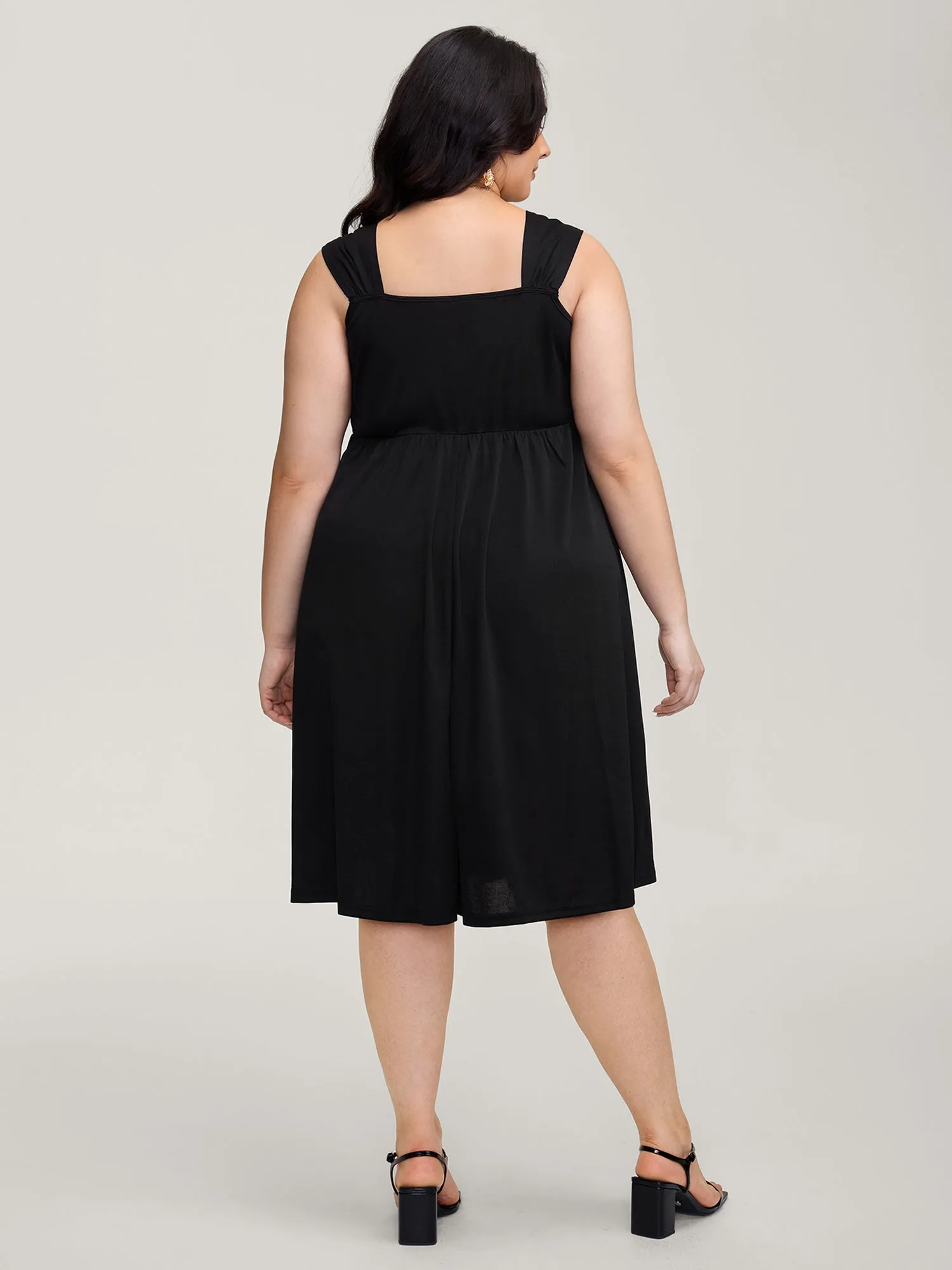 Floral Embroidered Neckline Lace Trim Midi Dress sold by Bloomchic product image thumbnail 4