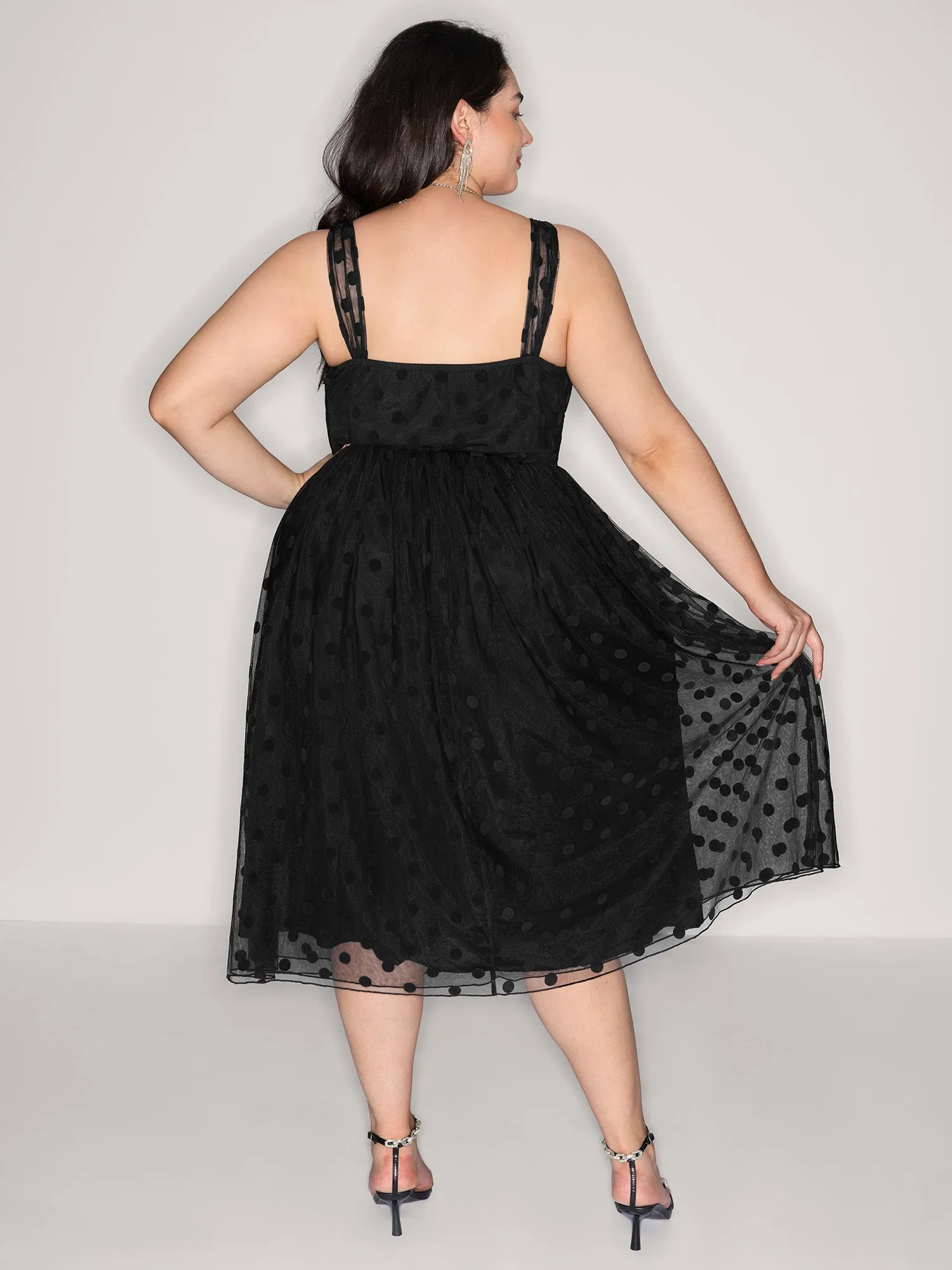 Polka Dots Structured Corset Detail Midi Dress sold by Bloomchic product image thumbnail 4