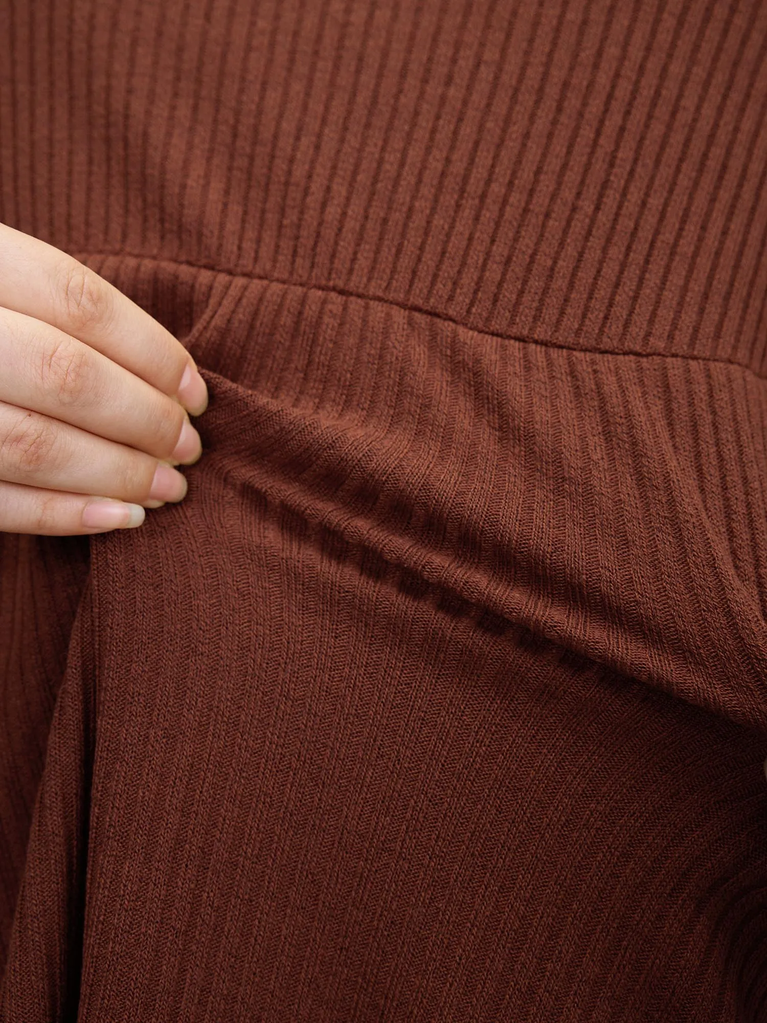 Heather Ribbed Stretchy Metal Buckle Maxi Dress sold by Bloomchic product image thumbnail 4