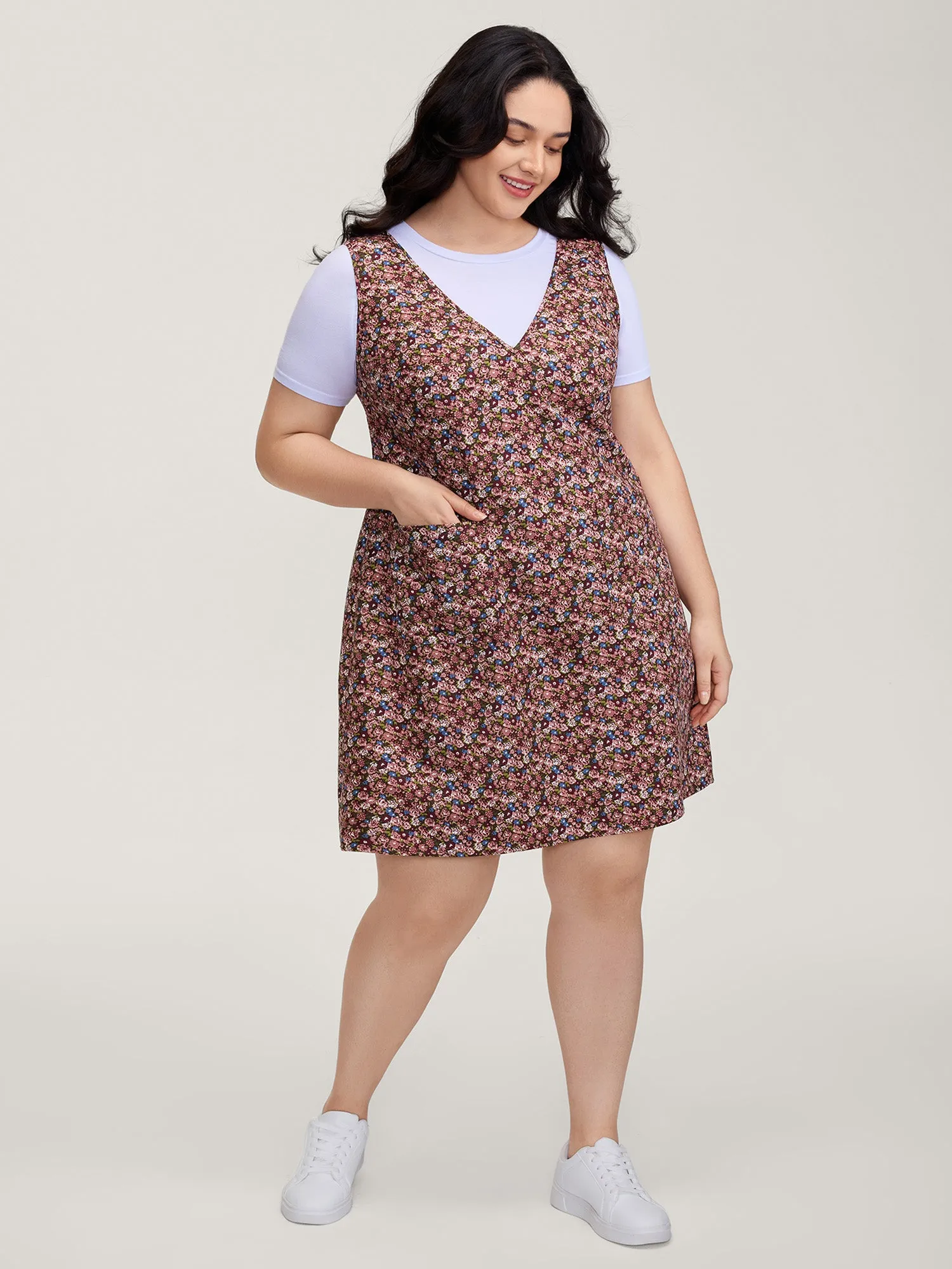 Velvety Thick Fabric Patch Pocket Midi Dress sold by Bloomchic product image thumbnail 2