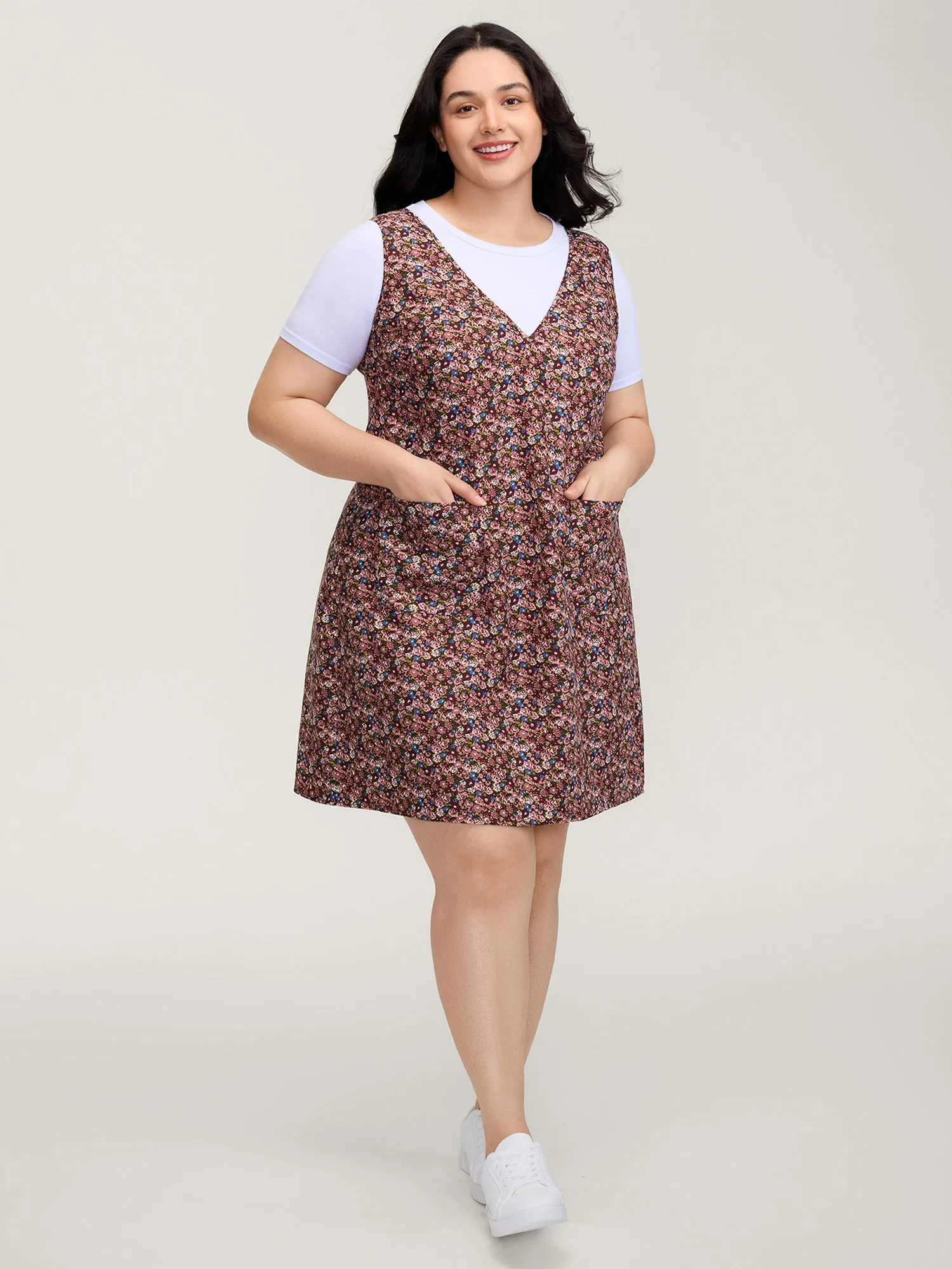 Velvety Thick Fabric Patch Pocket Midi Dress sold by Bloomchic product image thumbnail 3