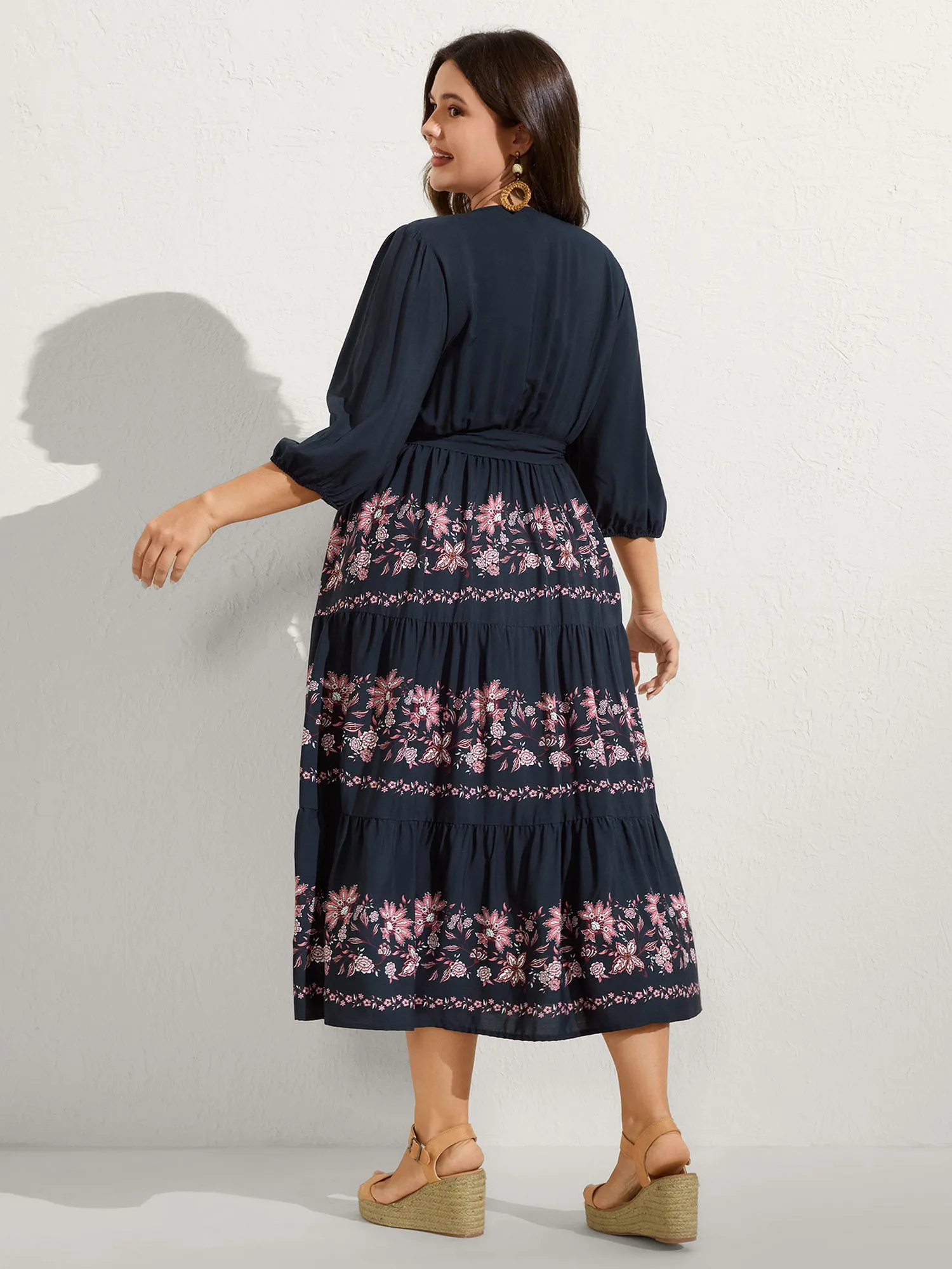 Floral Position Print Belted Maxi Dress sold by Bloomchic product image thumbnail 5