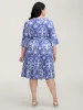 Boho Print Belted Side Pockets Midi Dress sold by Bloomchic