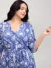Boho Print Belted Side Pockets Midi Dress sold by Bloomchic