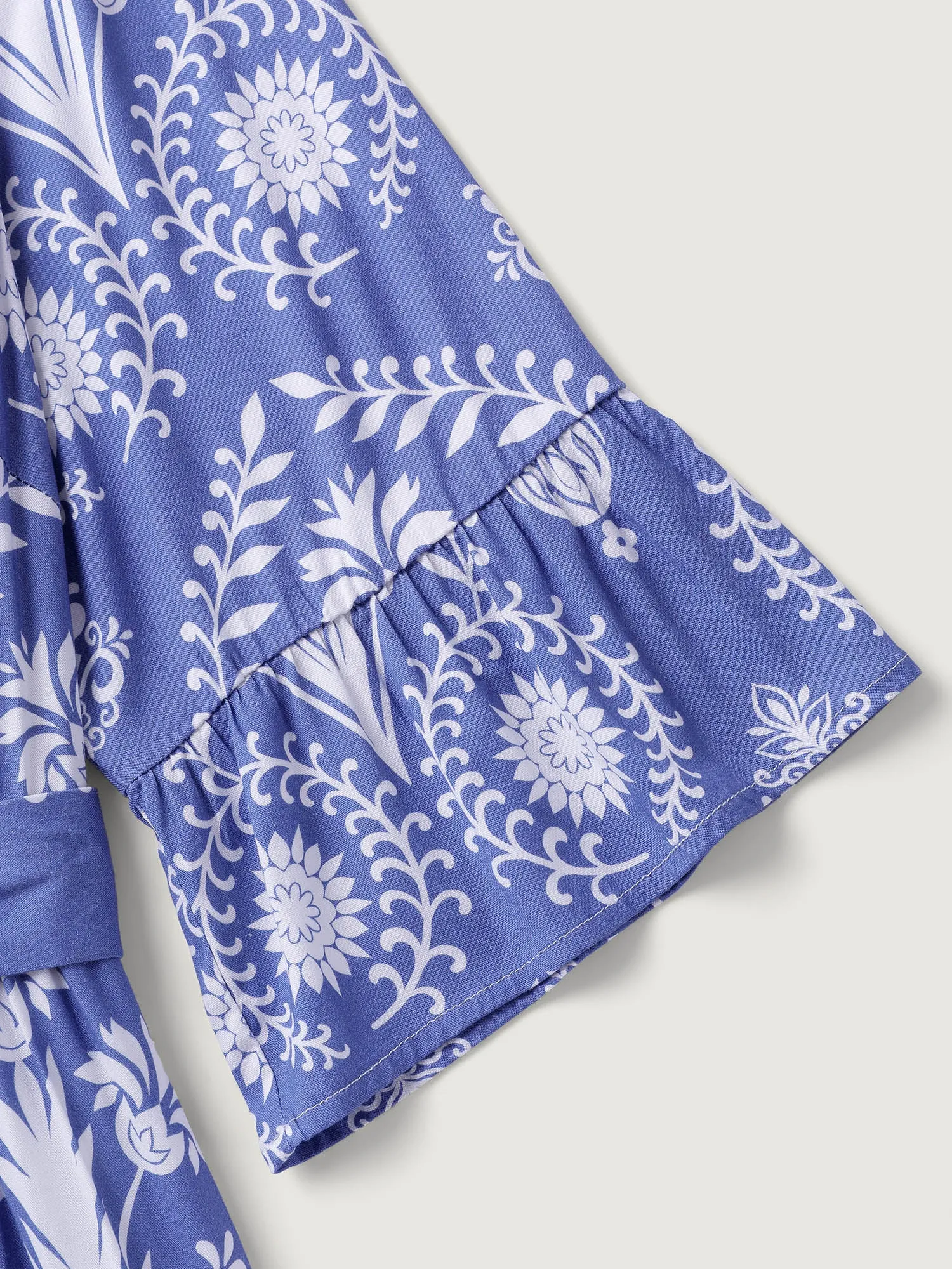 Boho Print Belted Side Pockets Midi Dress sold by Bloomchic product image thumbnail 5