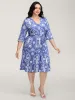 Boho Print Belted Side Pockets Midi Dress sold by Bloomchic