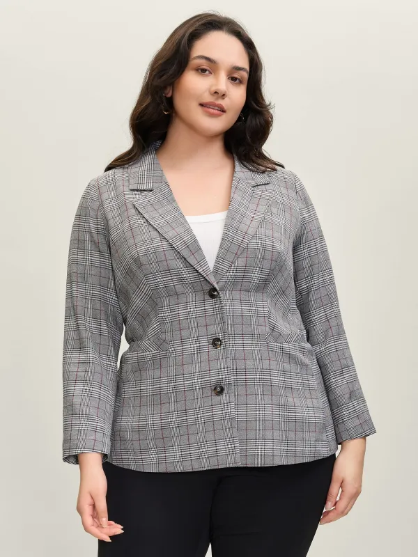 Houndstooth Button Front Pockets Blazer sold by Bloomchic