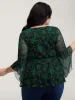 Floral Print Adjustable Bodice Mesh Top sold by Bloomchic