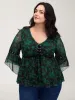 Floral Print Adjustable Bodice Mesh Top sold by Bloomchic