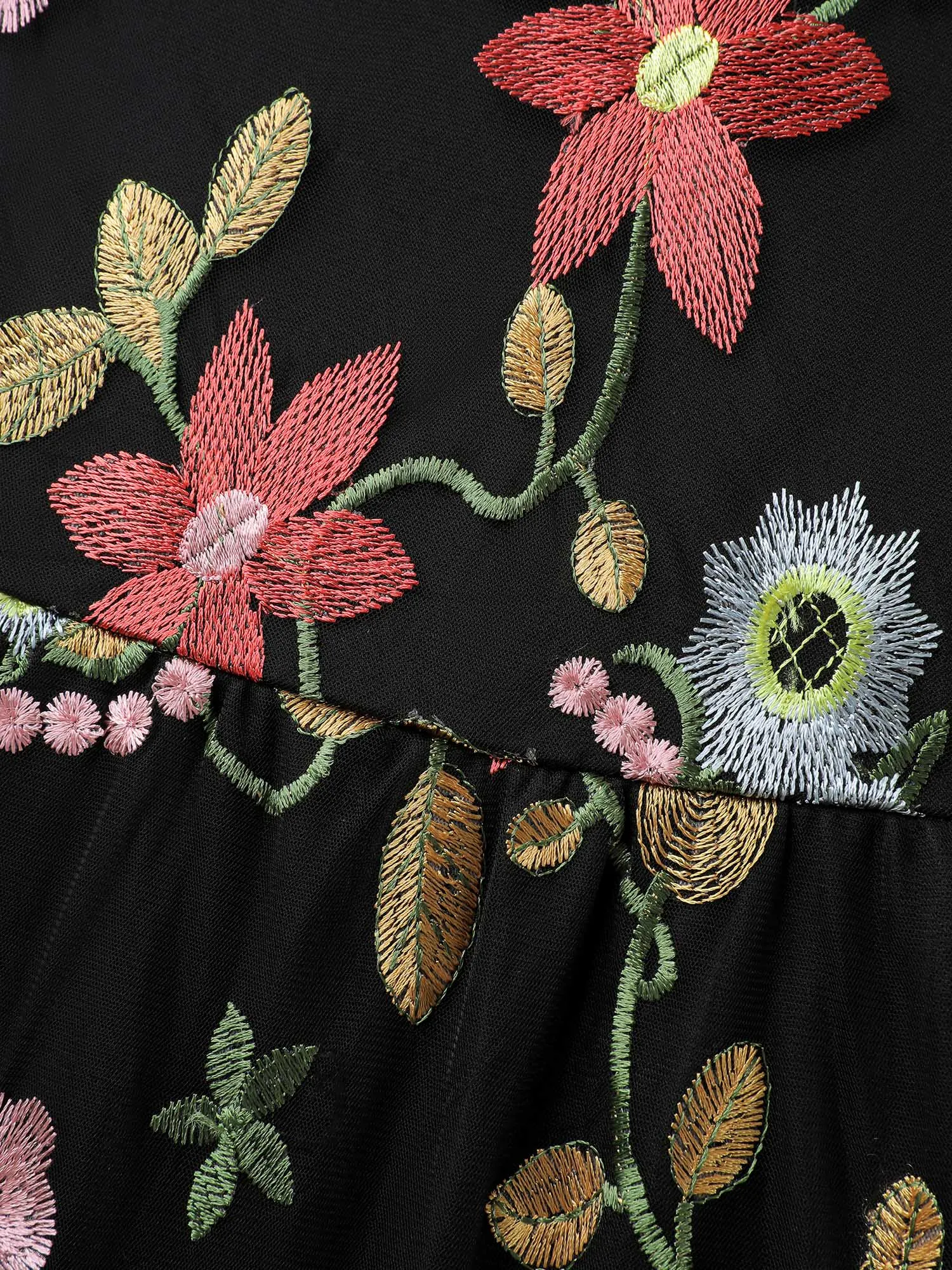 Floral Embroidered Mesh Knit Top sold by Bloomchic product image thumbnail 5