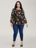 Floral Embroidered Mesh Knit Top sold by Bloomchic