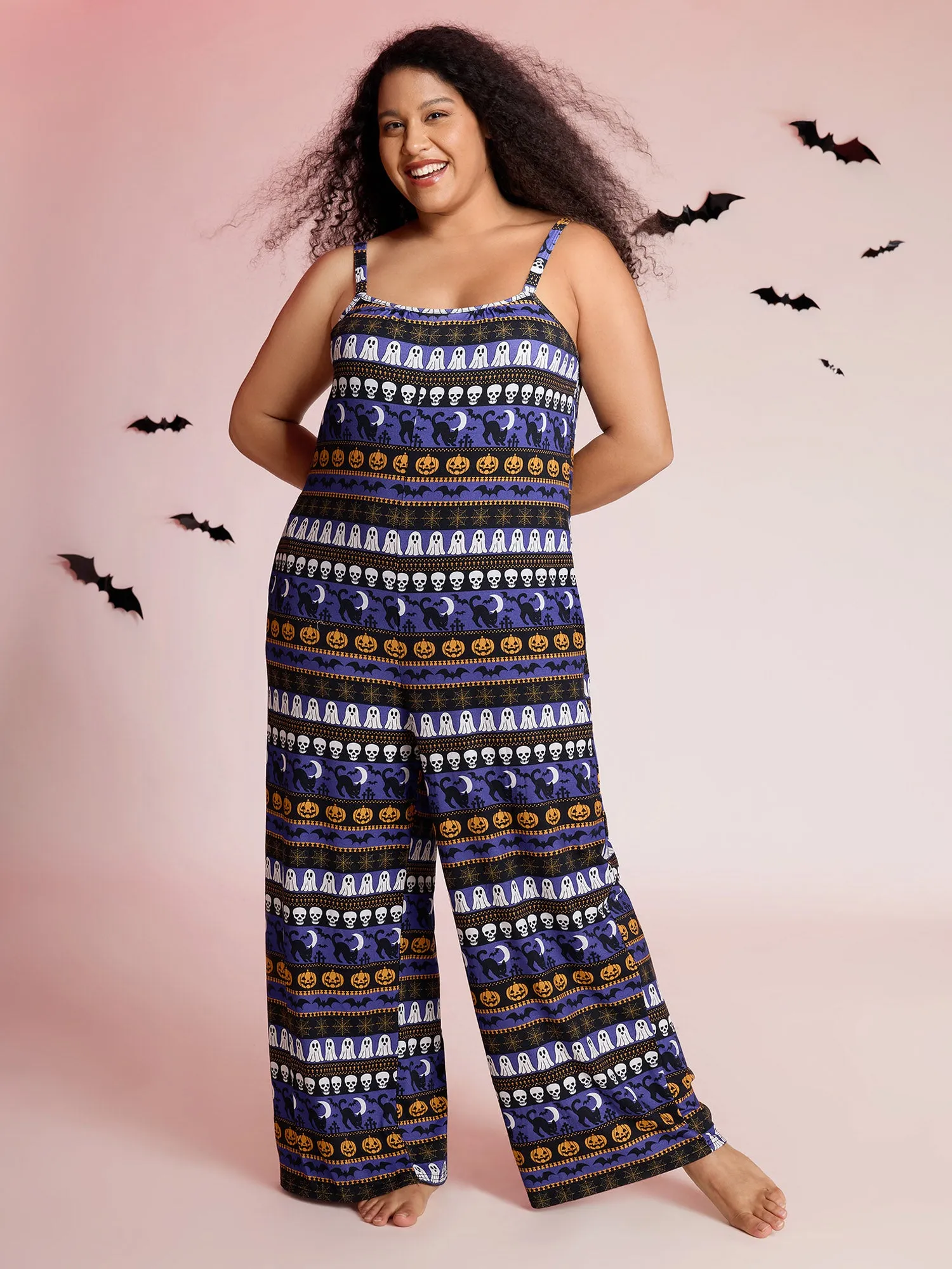 Supersoft Halloween Print Pockets Sleep Jumpsuit sold by Bloomchic