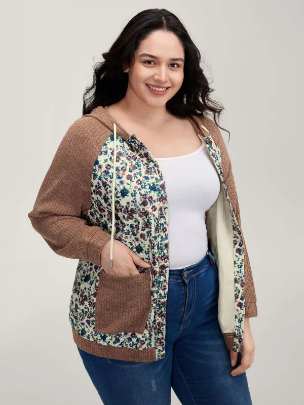 Floral Print Color Contrast Jacket sold by Bloomchic
