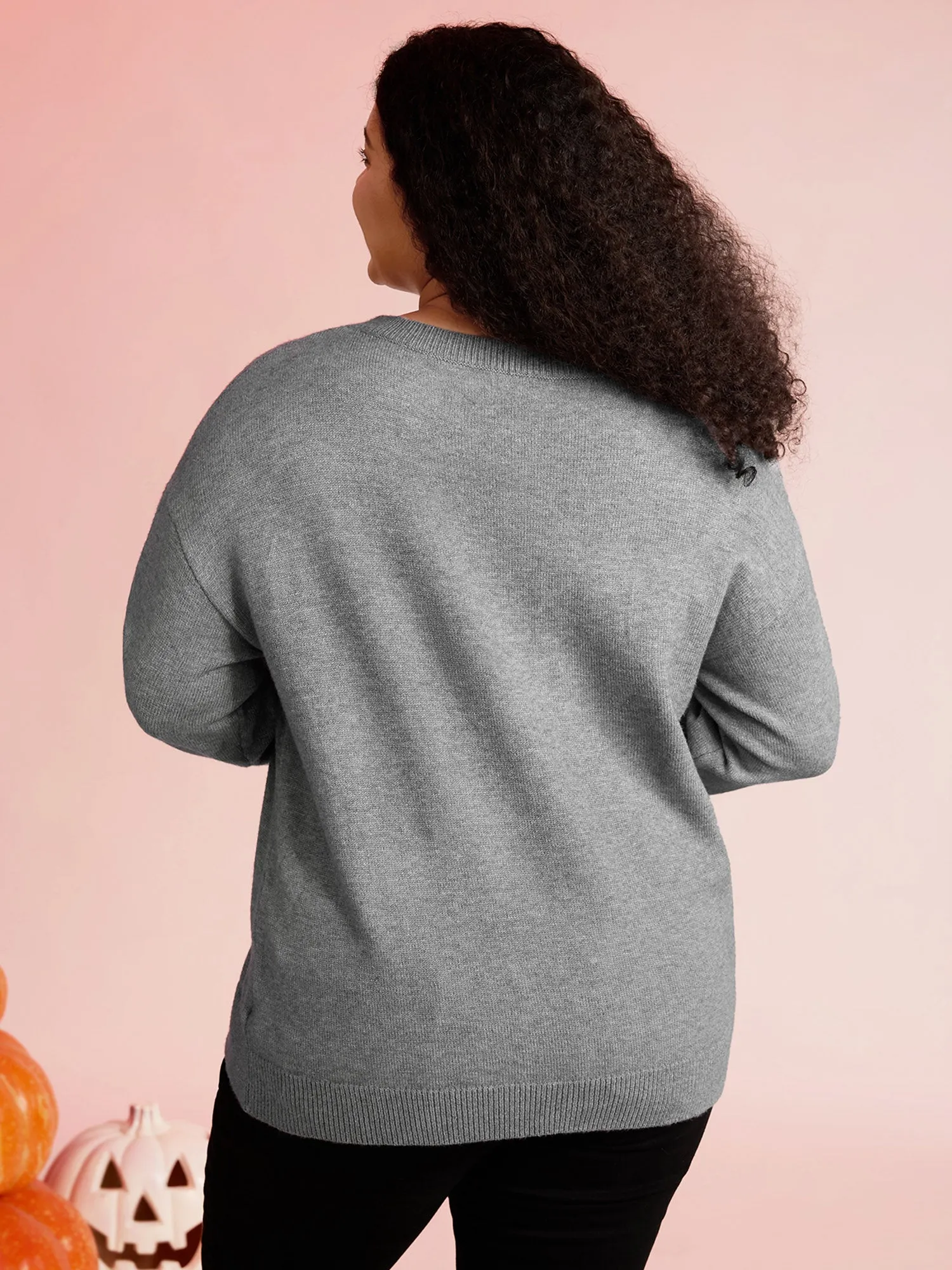 Spooky Cats Jacquard Pattern Pullover sold by Bloomchic product image thumbnail 4