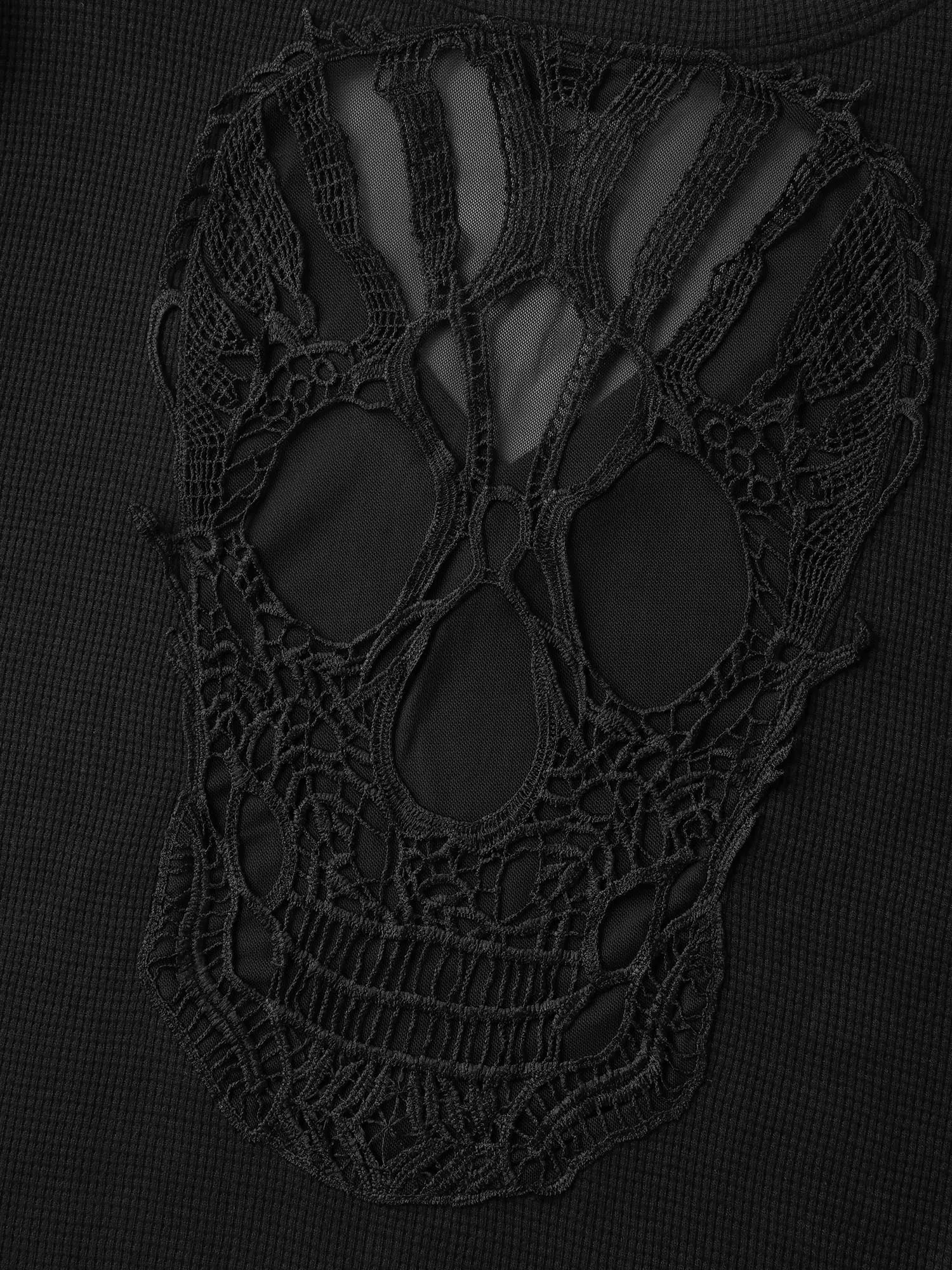 Sheer Lace Back Textured Sweatshirt sold by Bloomchic product image thumbnail 5