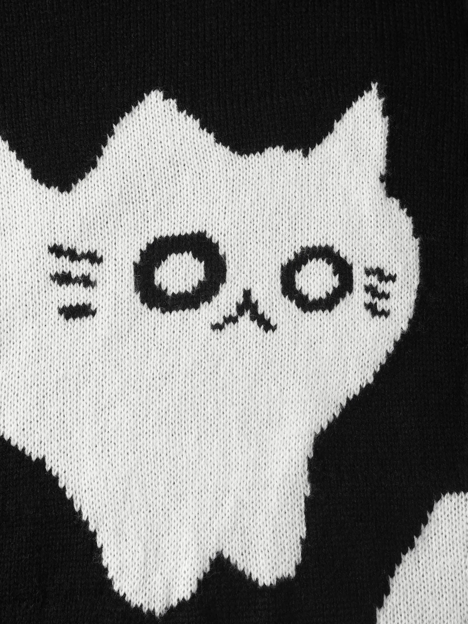 Monochrome Cats Crewneck Pullover sold by Bloomchic product image thumbnail 5