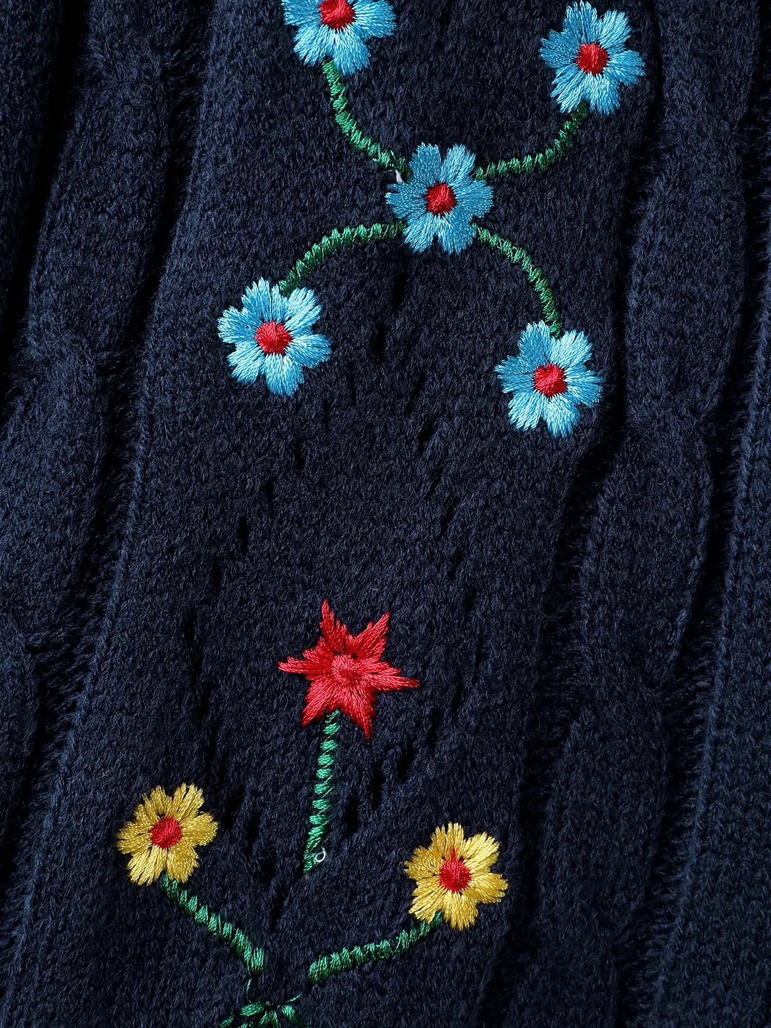 Cable Knit Embroidered Raglan Sleeve Pullover sold by Bloomchic product image thumbnail 5