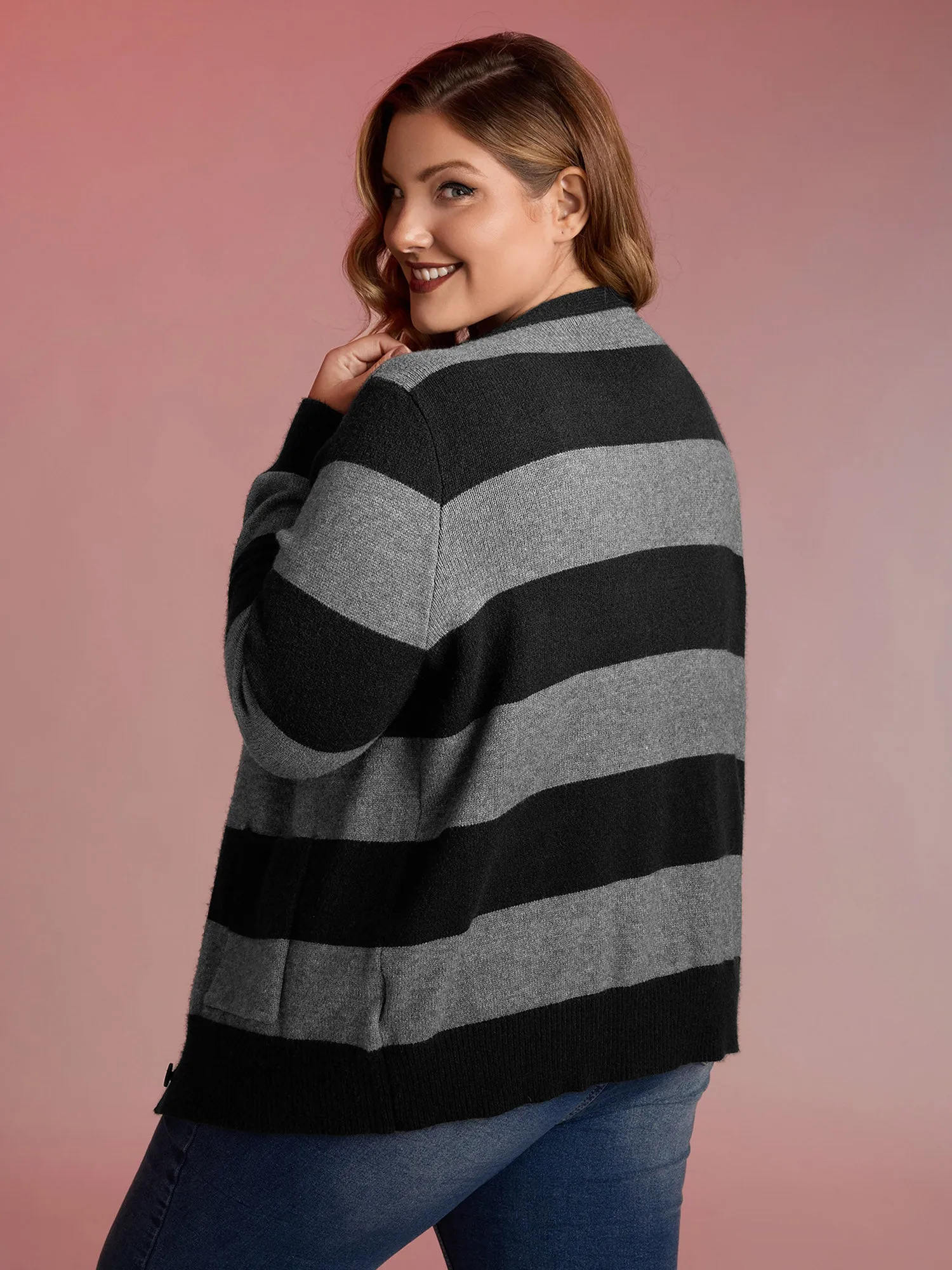 Supersoft Colorblock Button-Down Knit Cardigan sold by Bloomchic product image thumbnail 5