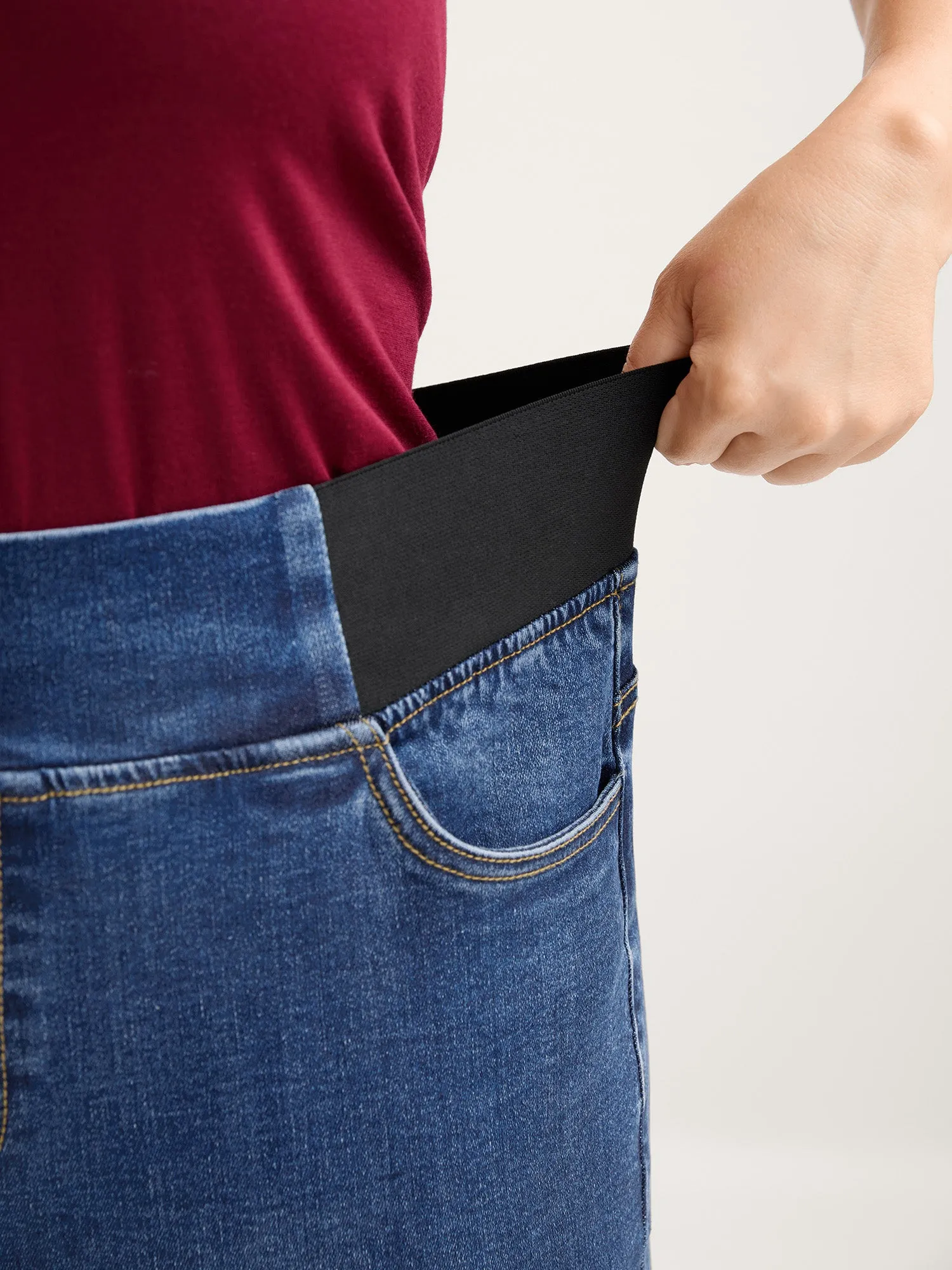 Tapered Stretchy Waist Bootcut Jeans sold by Bloomchic product image thumbnail 3