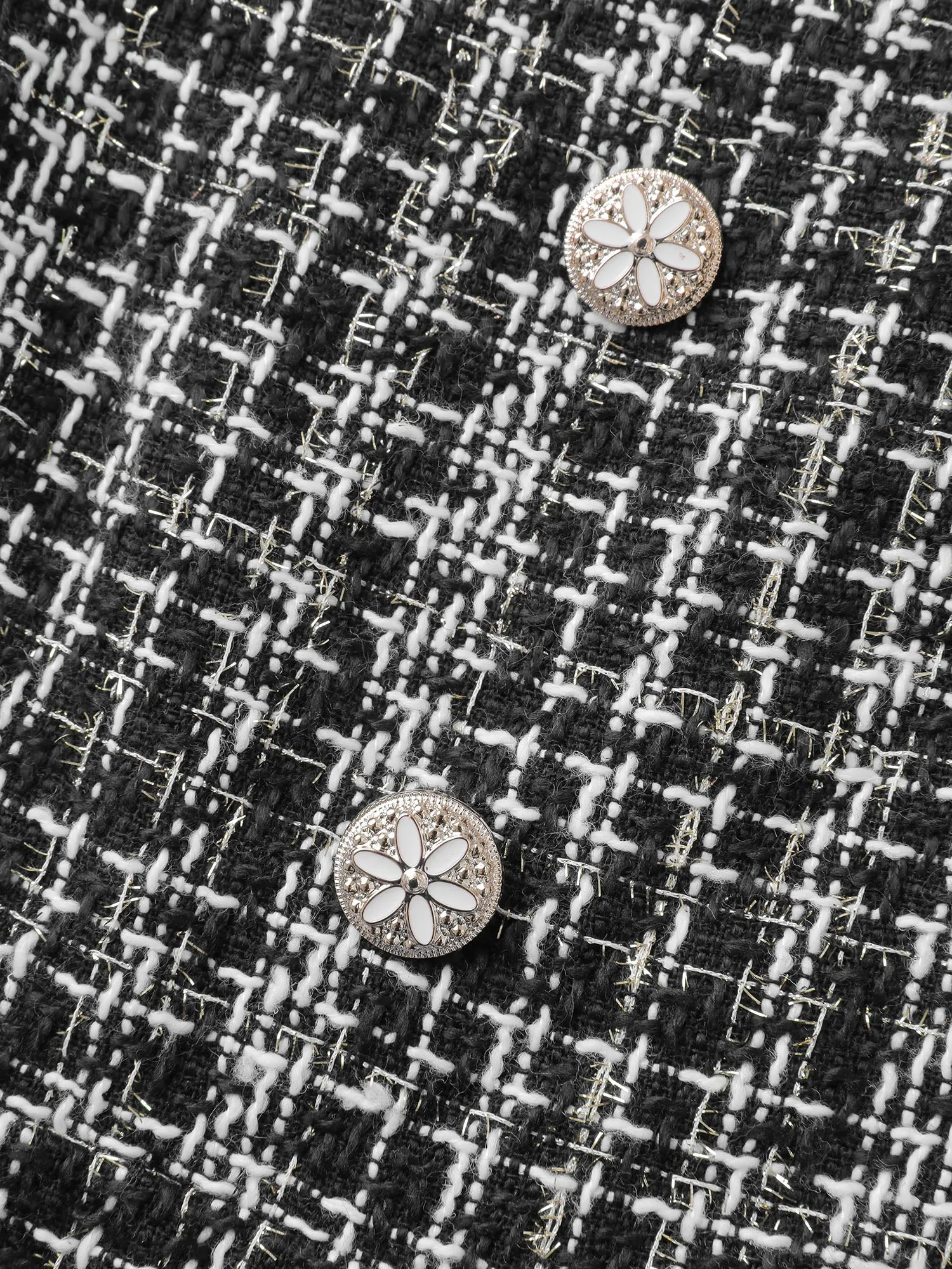 Tweed Woven Pattern Lined Button Midi Dress sold by Bloomchic product image thumbnail 5